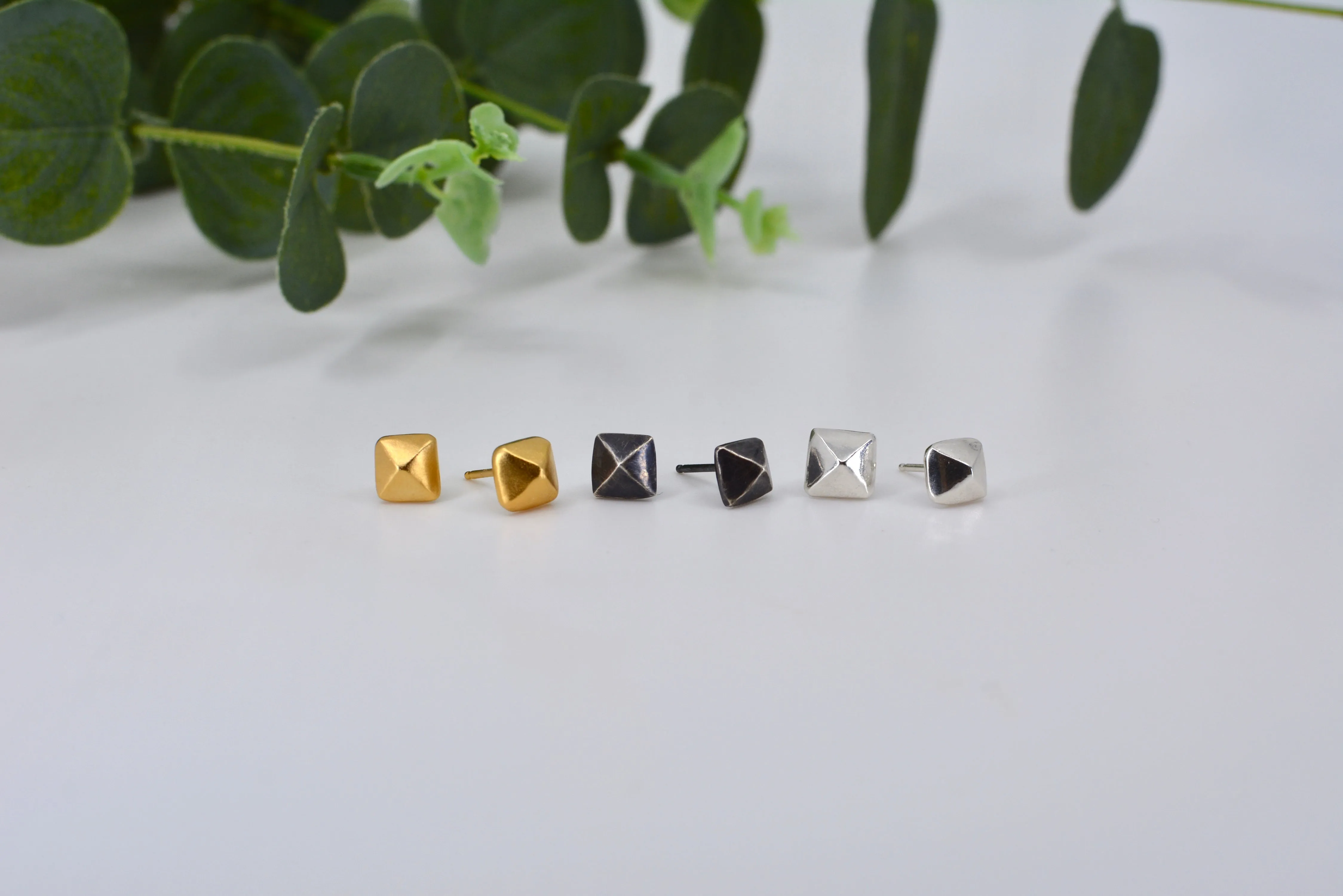 Pyramid Stud Earrings