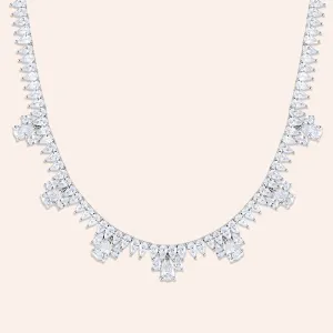 "Alexandra" 22CTW Pear Cut Statement Tennis Necklace - Includes Extender