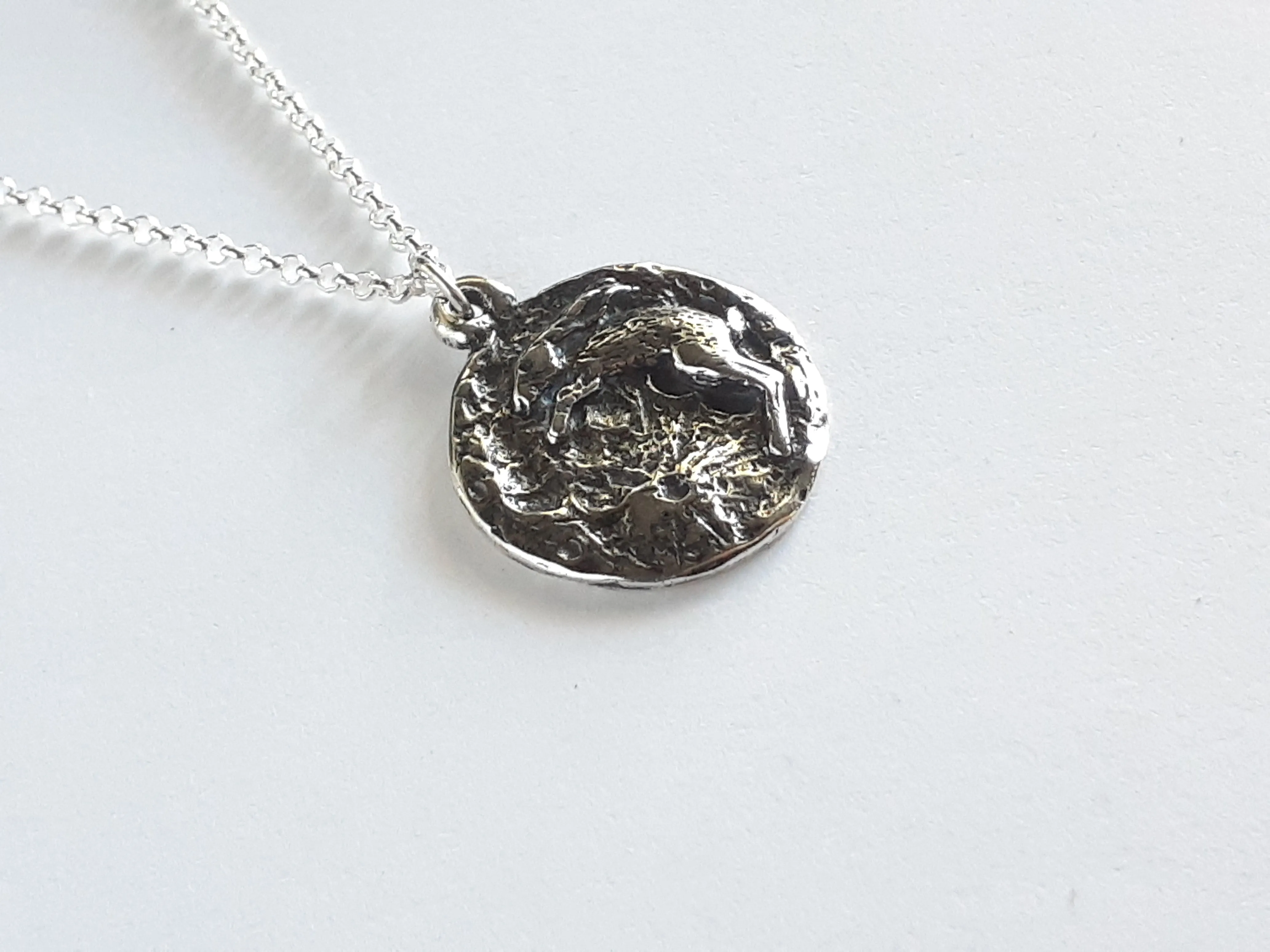 Rabbit in the Moon Sterling Silver Necklace
