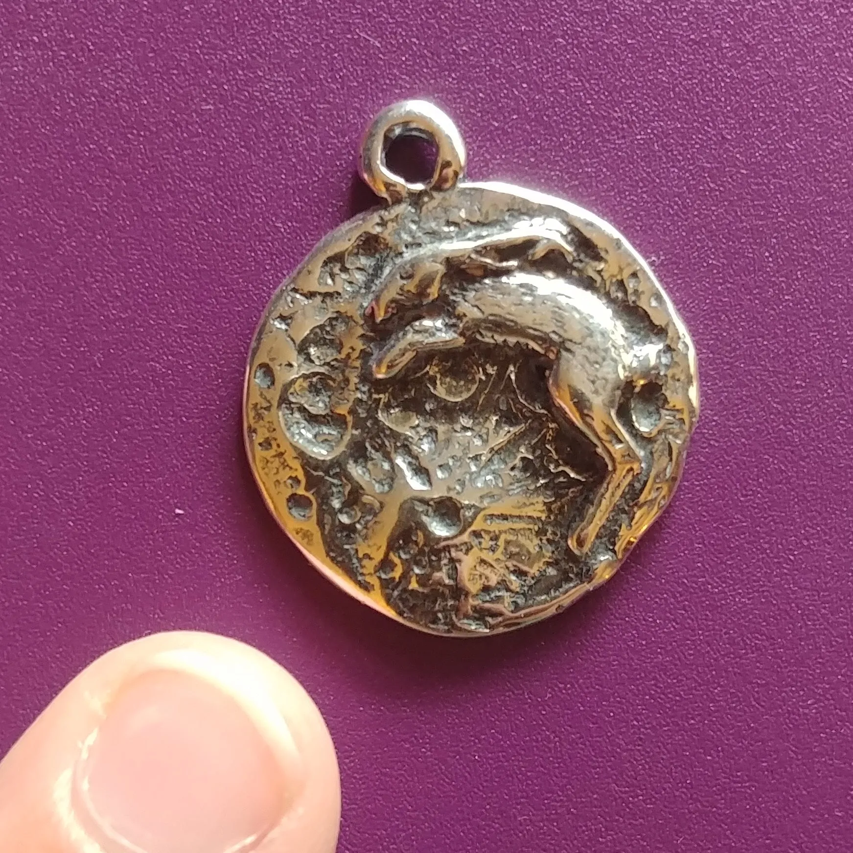 Rabbit in the Moon Sterling Silver Necklace