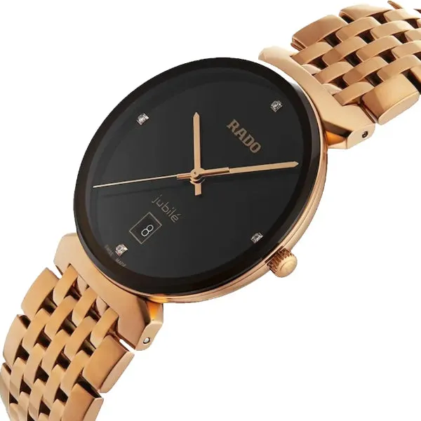 Rado Florence Classic Gold Stainless Steel Black Dial Quartz Unisex Watch- R48916703