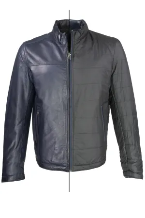 Regency Lucio Puffy/Leather Reversible Jacket - Black/Navy