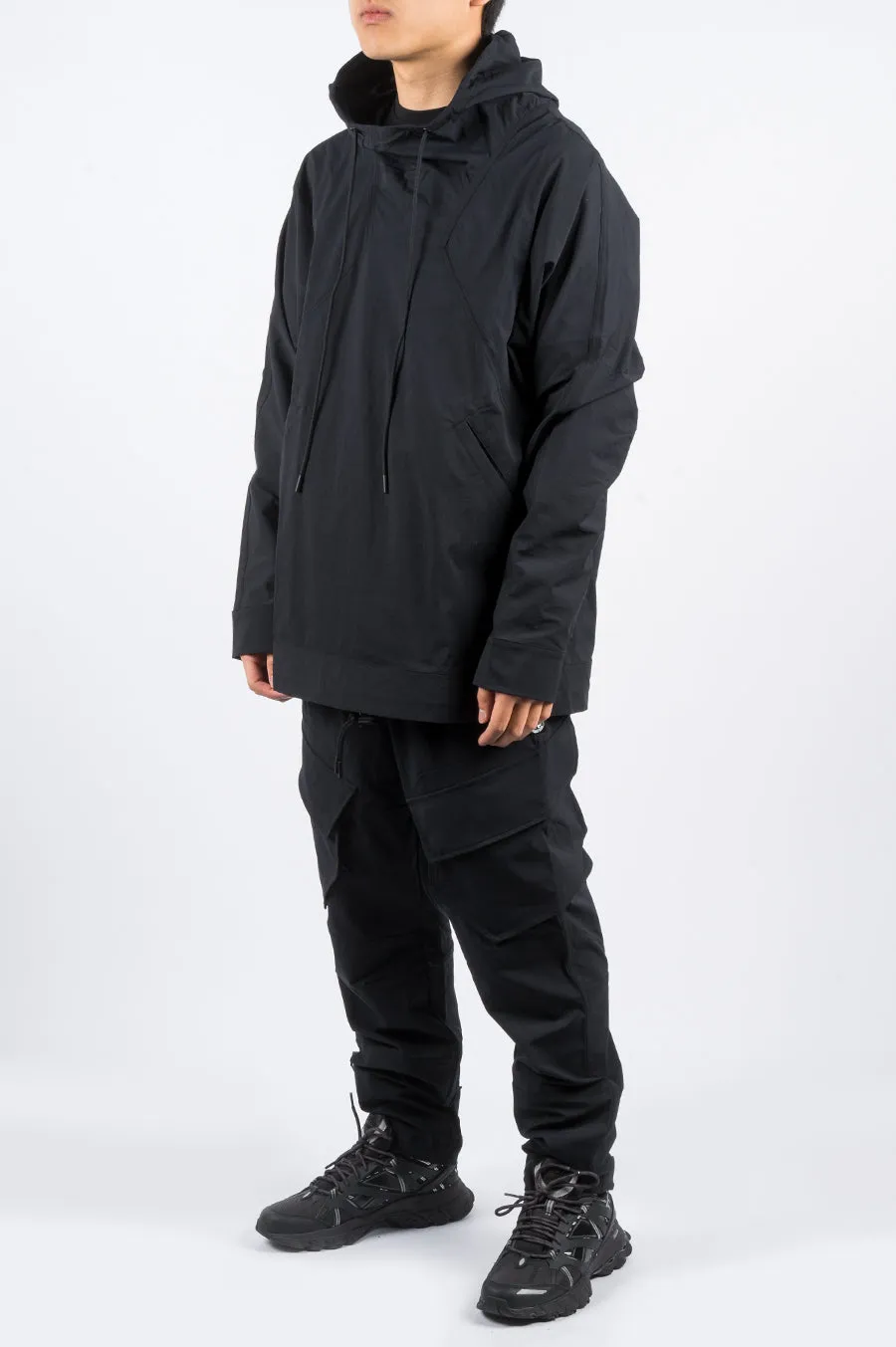 REIGNING CHAMP X JIDE OSIFESO KNIT STRETCH NYLON ANORAK BLACK