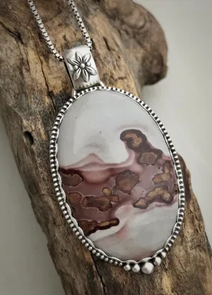 RESERVED: Coffee Bean Jasper Floral Pendant