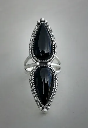 RESERVED: Double Onyx Ring