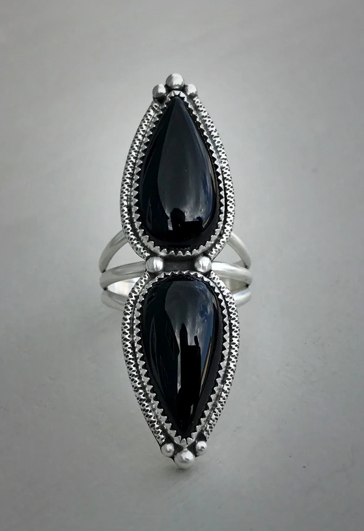 RESERVED: Double Onyx Ring