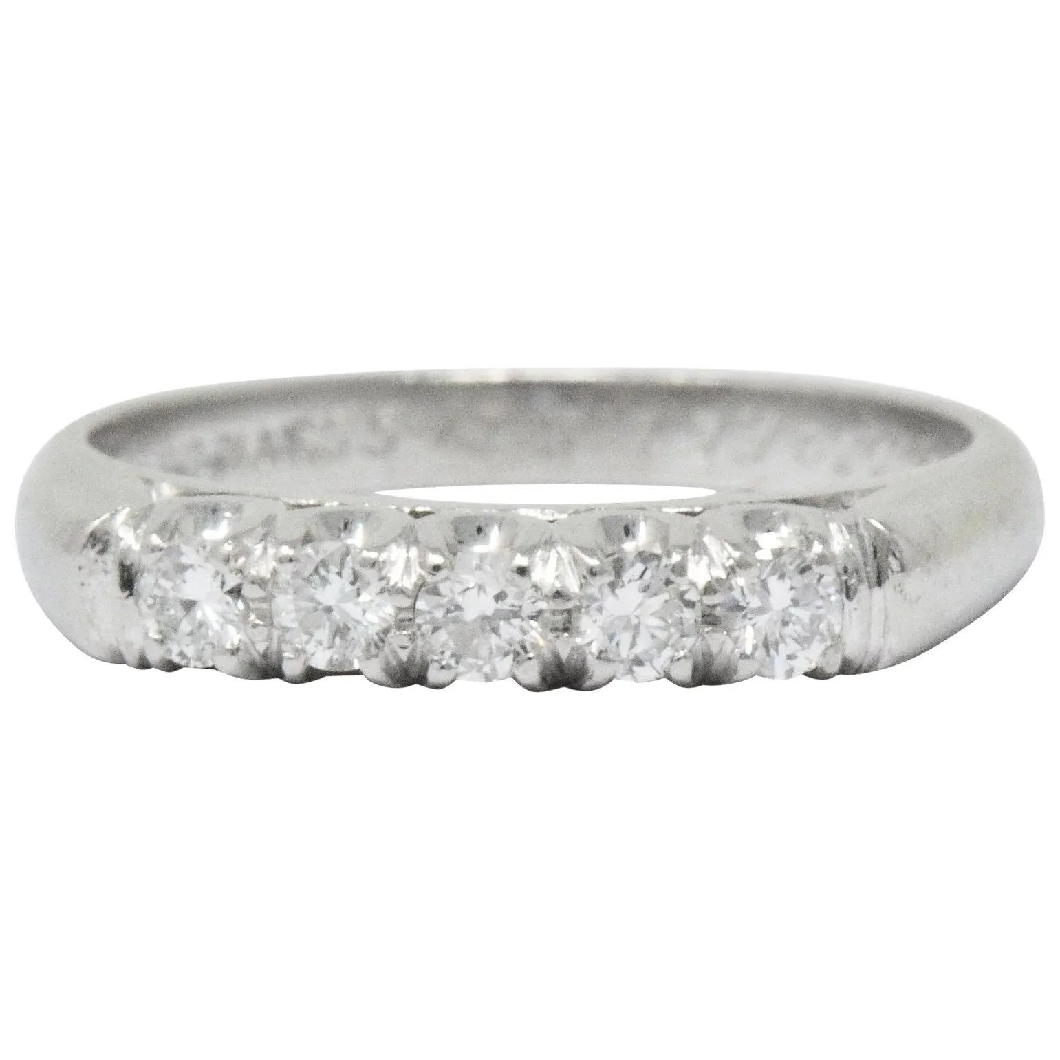 Retro 0.25 CTW Diamond Platinum Anniversary Band Ring