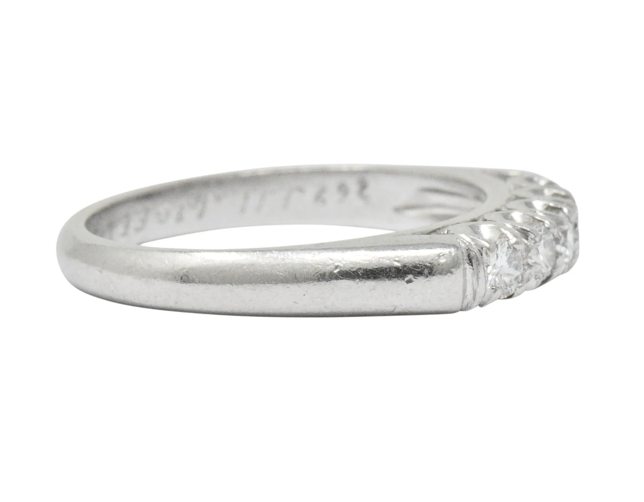 Retro 0.25 CTW Diamond Platinum Anniversary Band Ring