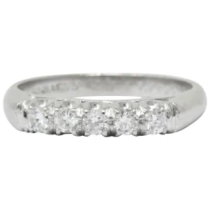 Retro 0.25 CTW Diamond Platinum Anniversary Band Ring