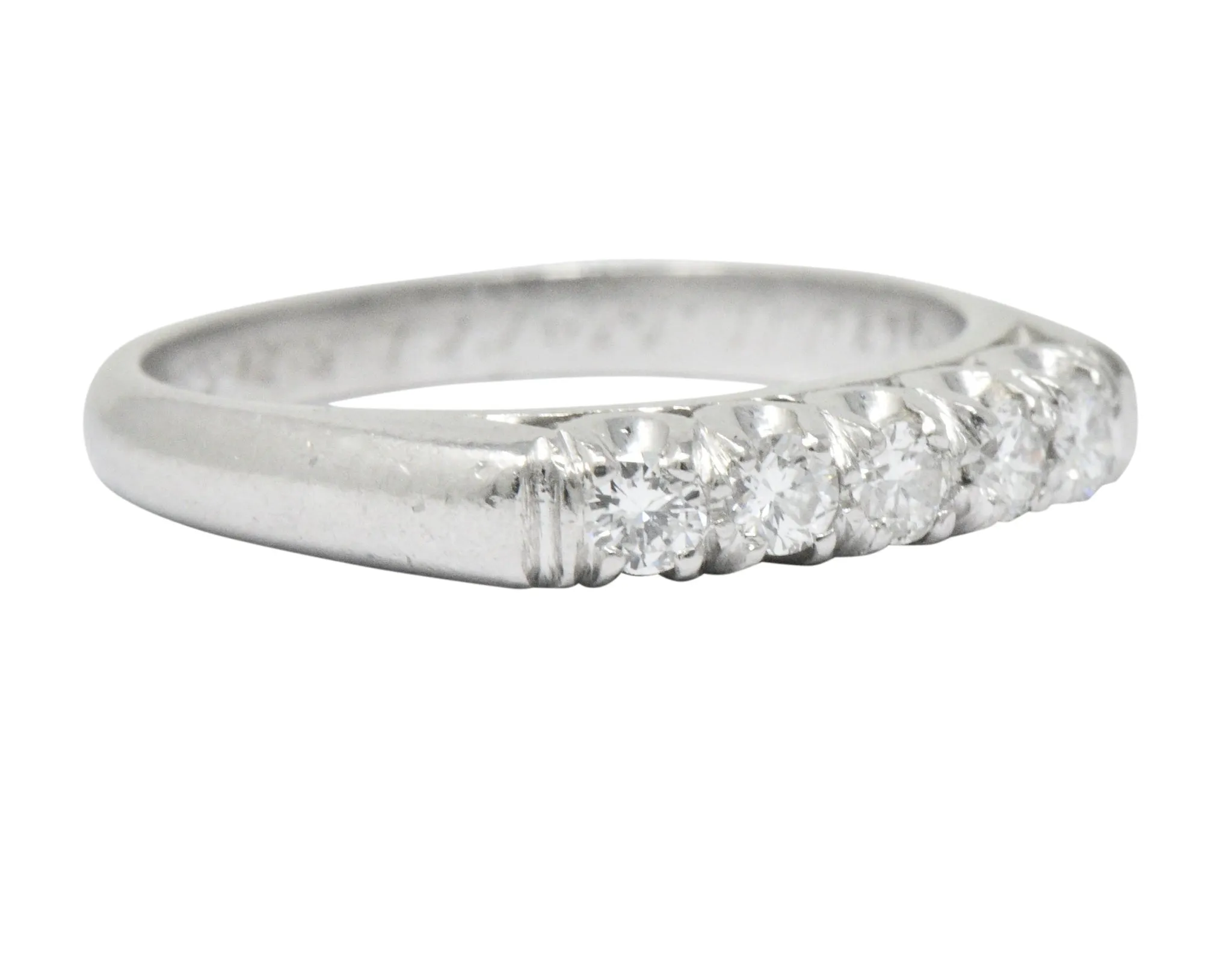 Retro 0.25 CTW Diamond Platinum Anniversary Band Ring