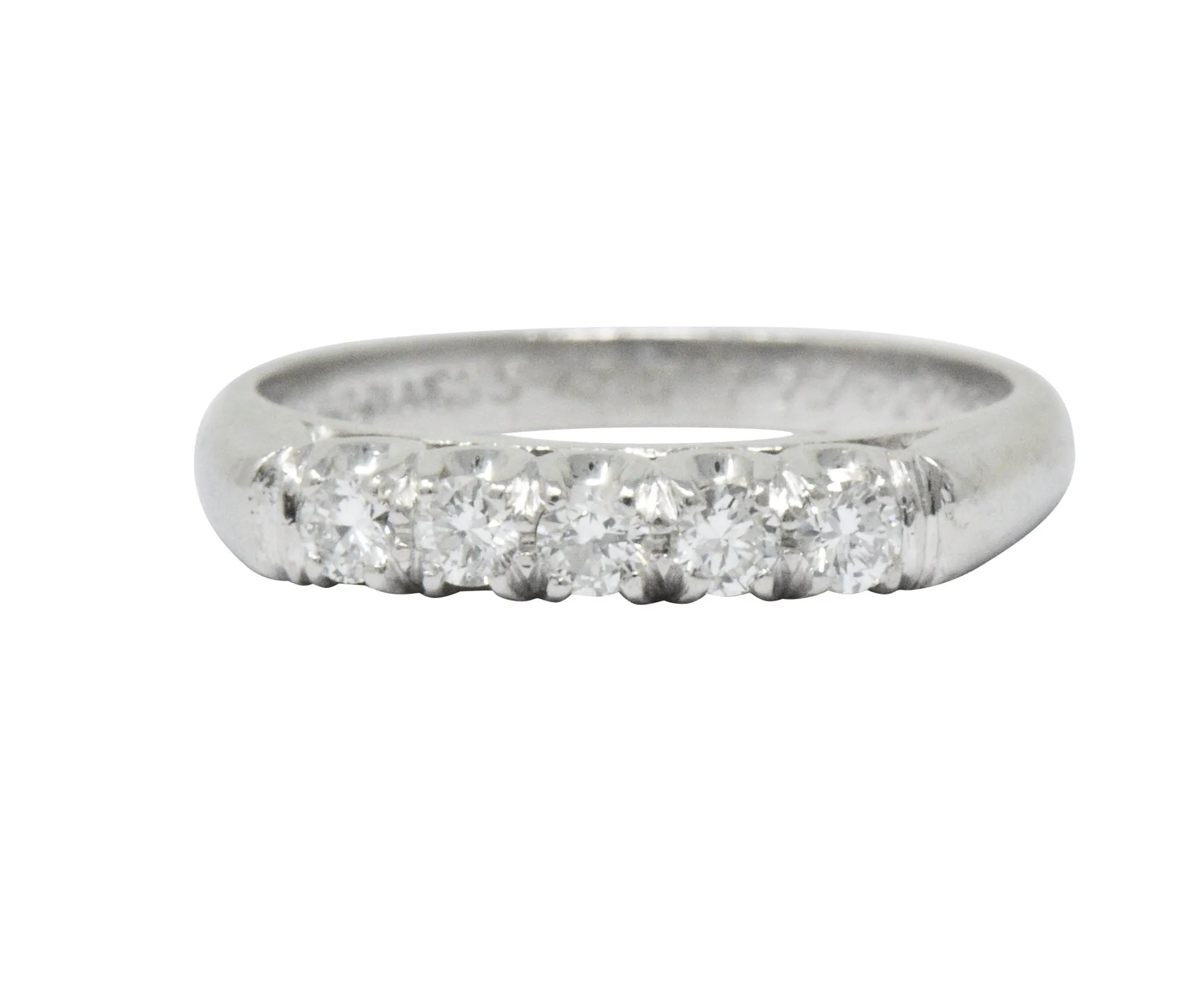 Retro 0.25 CTW Diamond Platinum Anniversary Band Ring