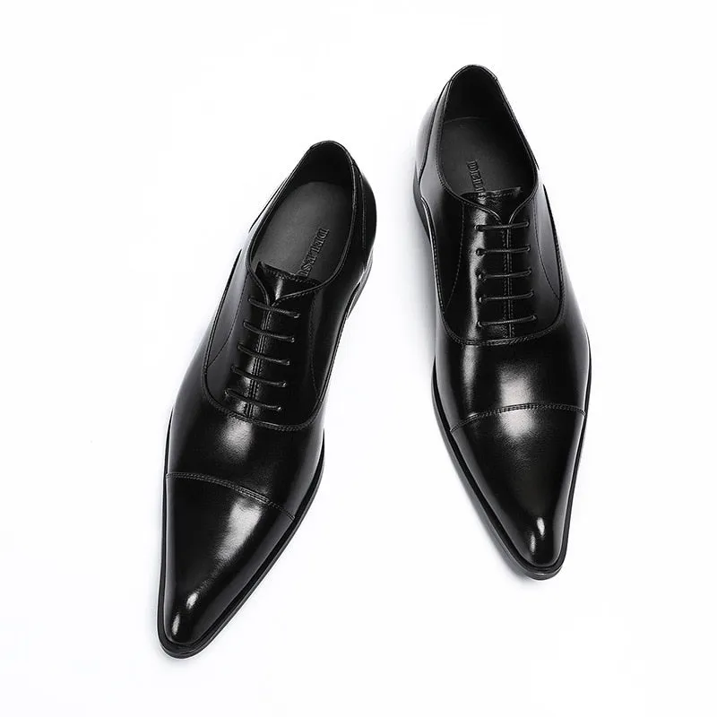 Retro Patent Leather Oxford Shoes for Men Plus Size