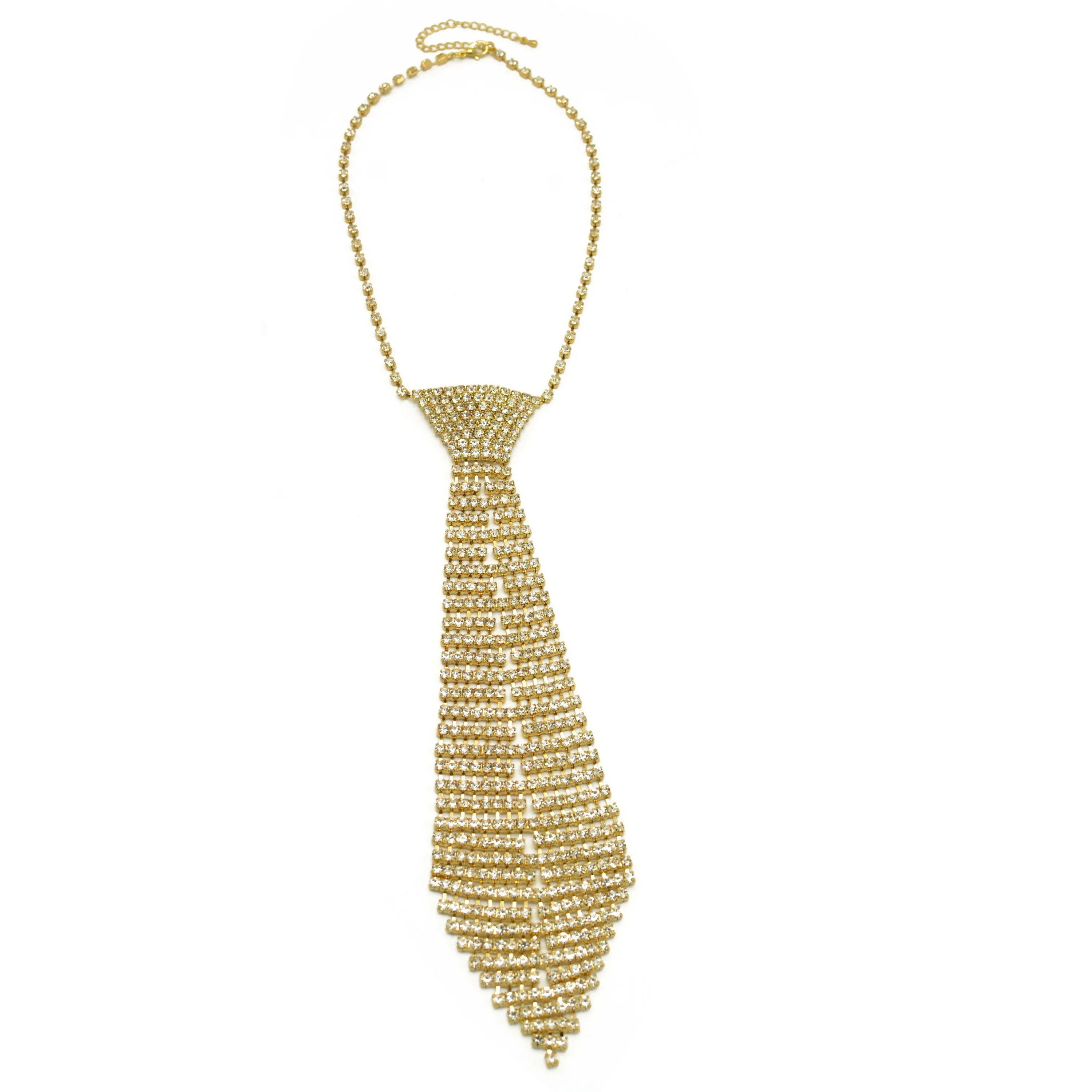 RHINESTONE CRYSTAL TIE LONG TASSEL NECKLACE #SQXX9122601 Women cry tie necklace(TD2-3)