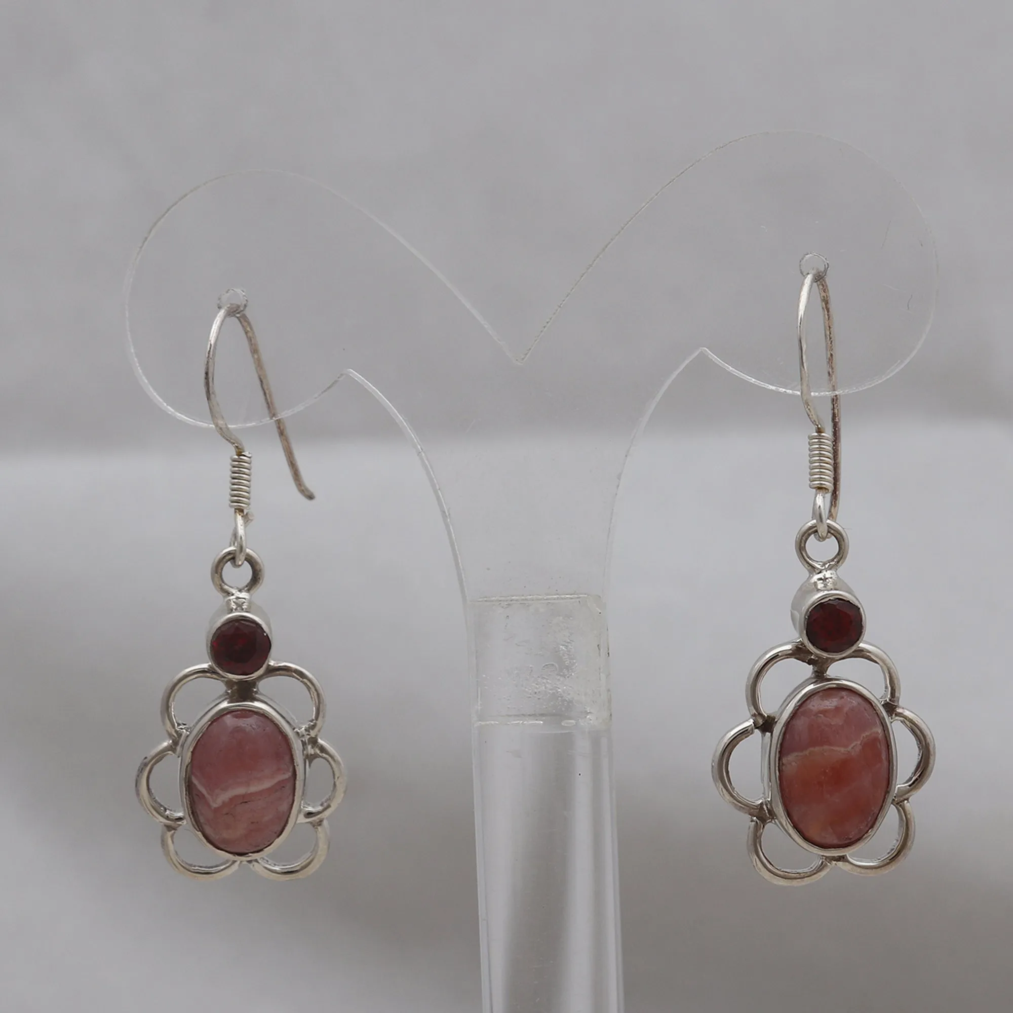 Rhodonite Silver Earrings