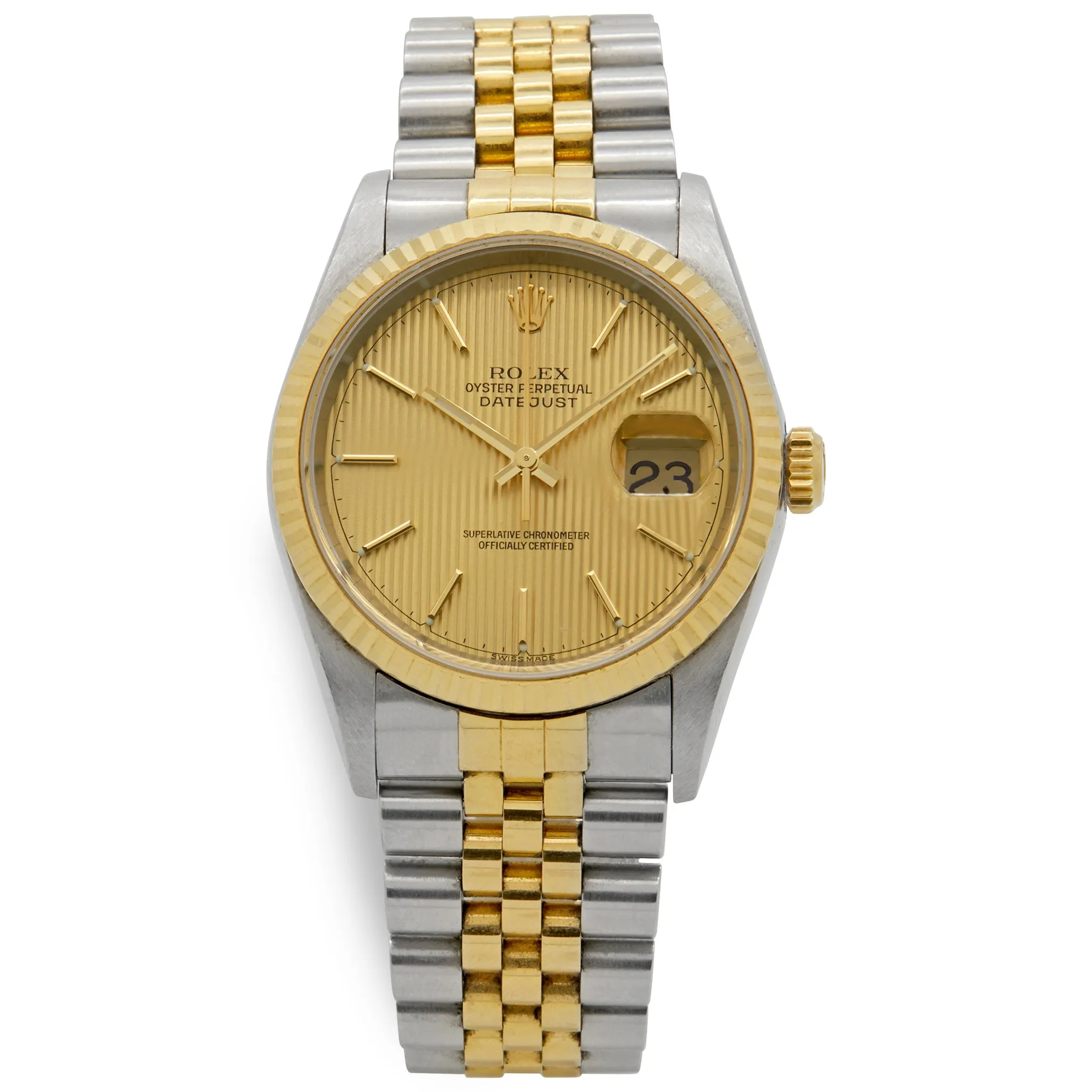 Rolex Datejust 16233 Gold Dial Automatic Watch
