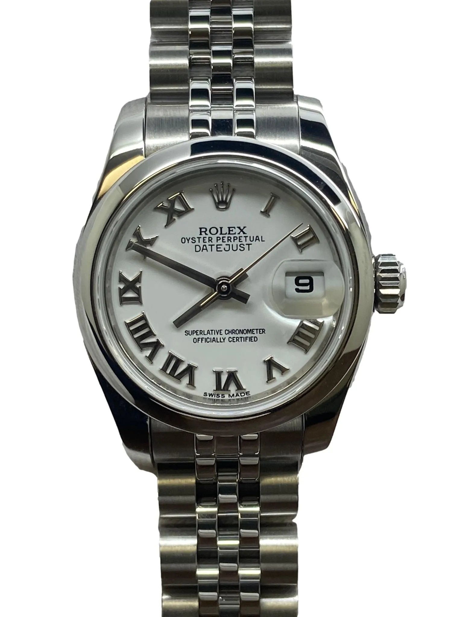 Rolex Datejust 26mm 179160 White Roman Dial Automatic Women's Watch