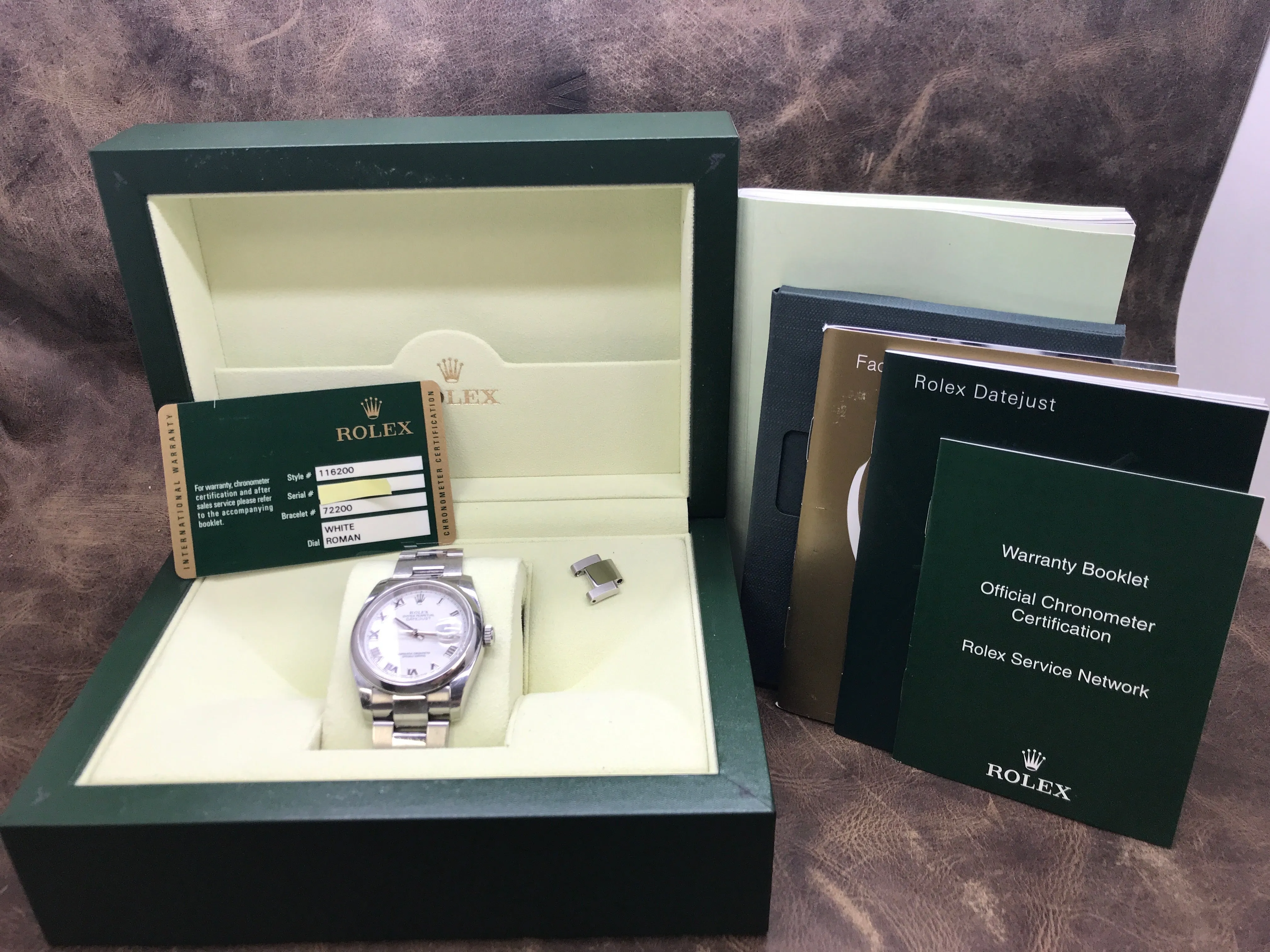 Rolex Datejust 36mm 116200 White Dial Automatic Watch