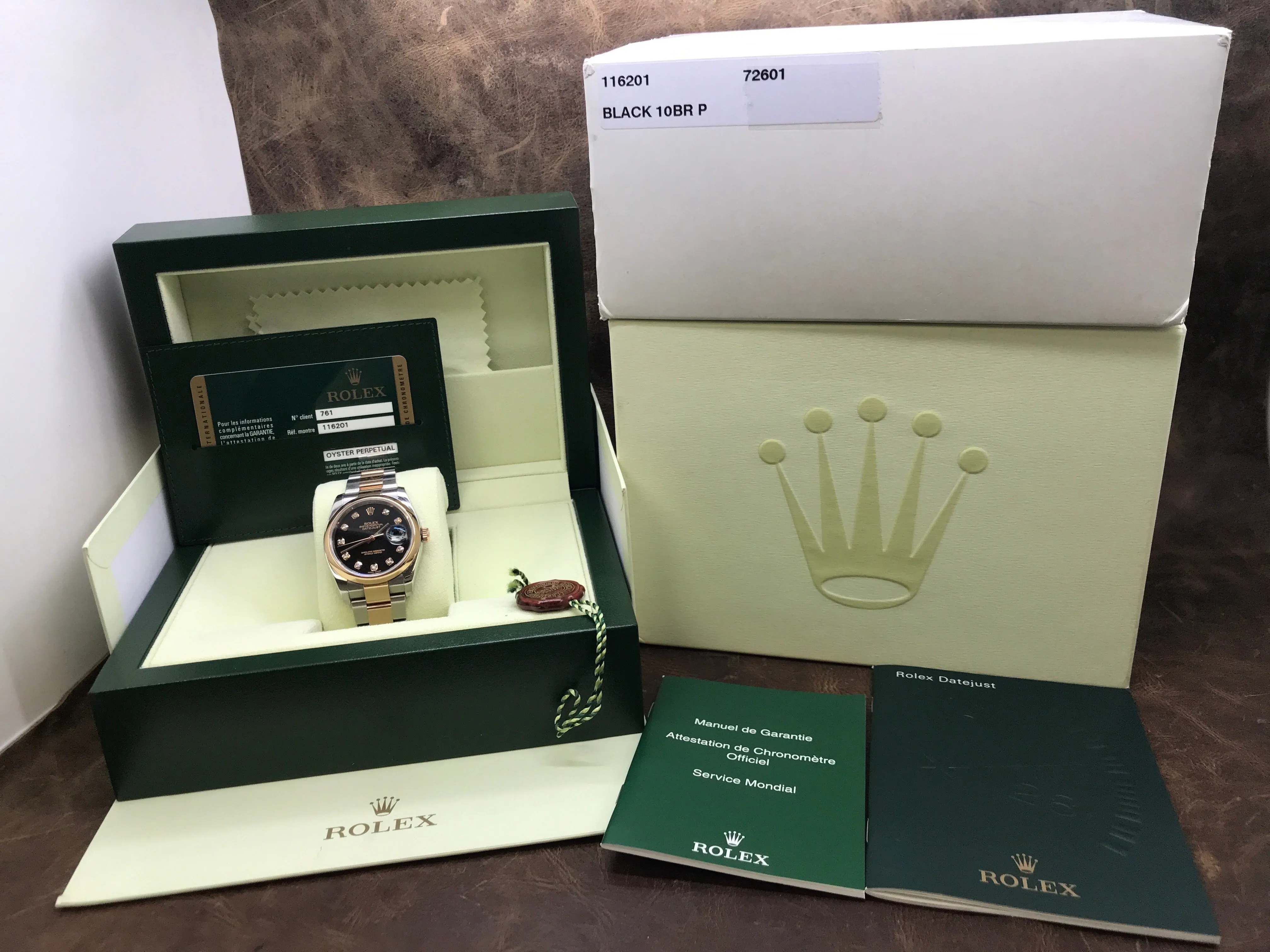 Rolex Datejust 36mm 116201 Black Dial Automatic Watch