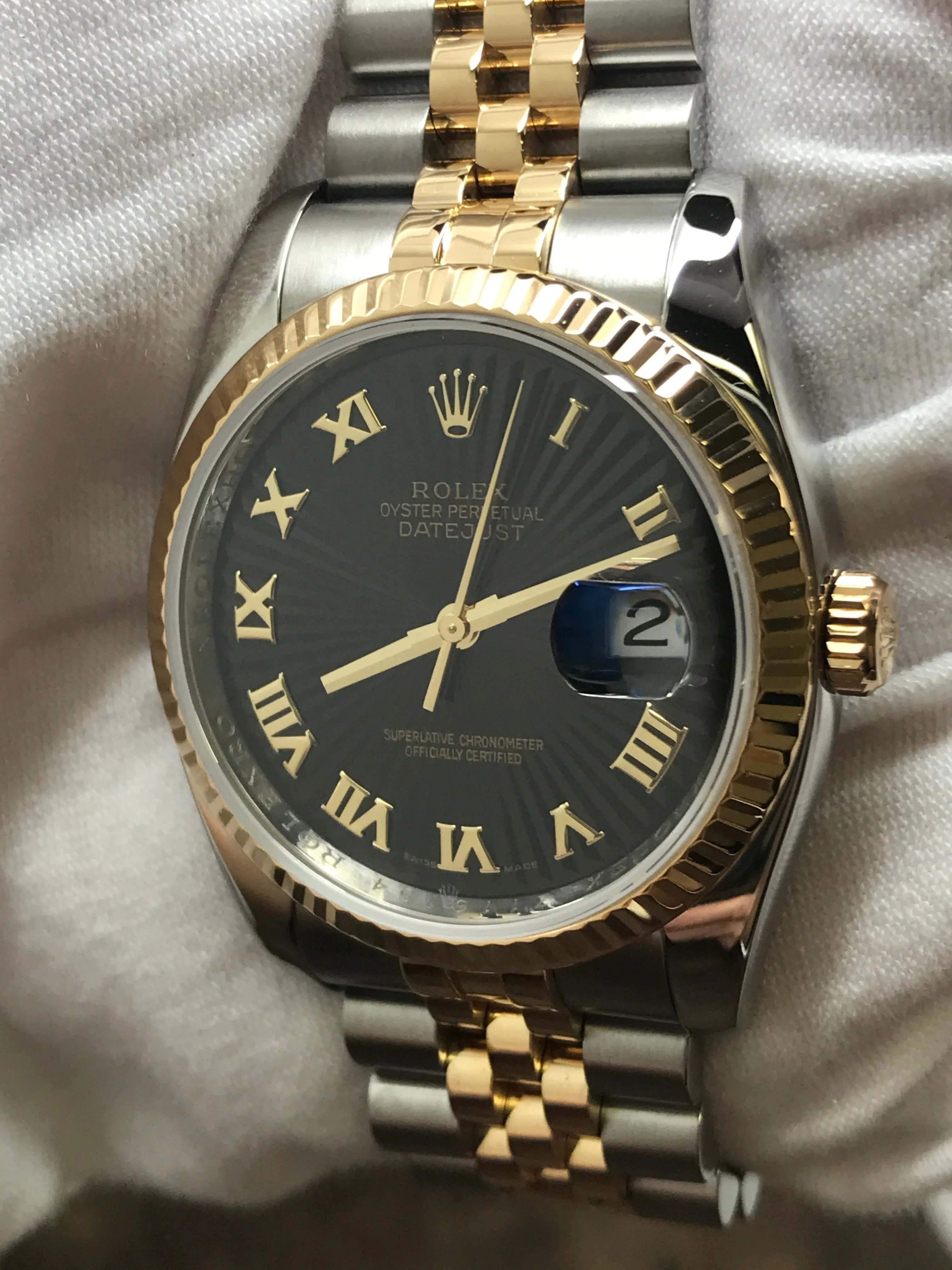 Rolex Datejust 36mm 116233 Sunbeam black Dial Automatic Watch