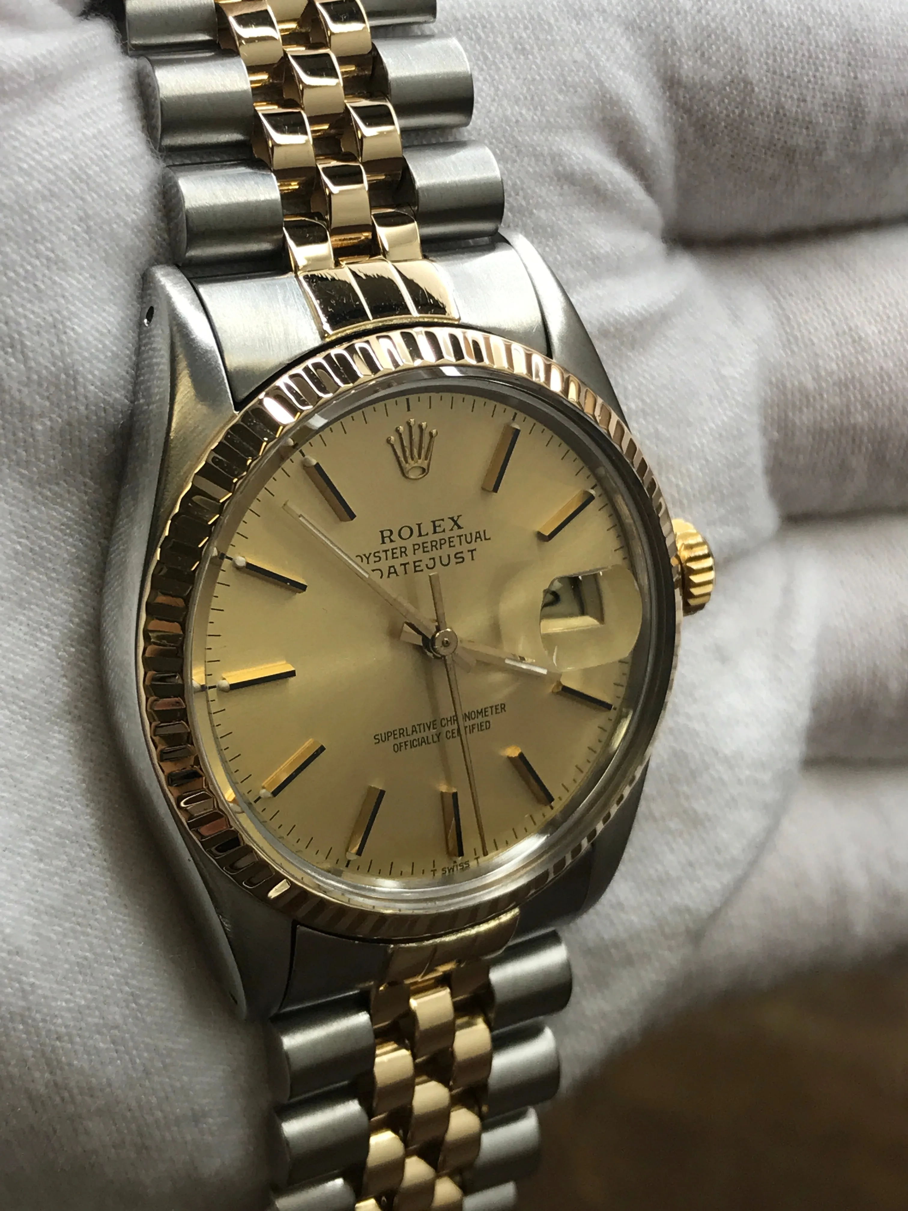 Rolex Datejust 36mm 16013 Champagne Dial Automatic Watch