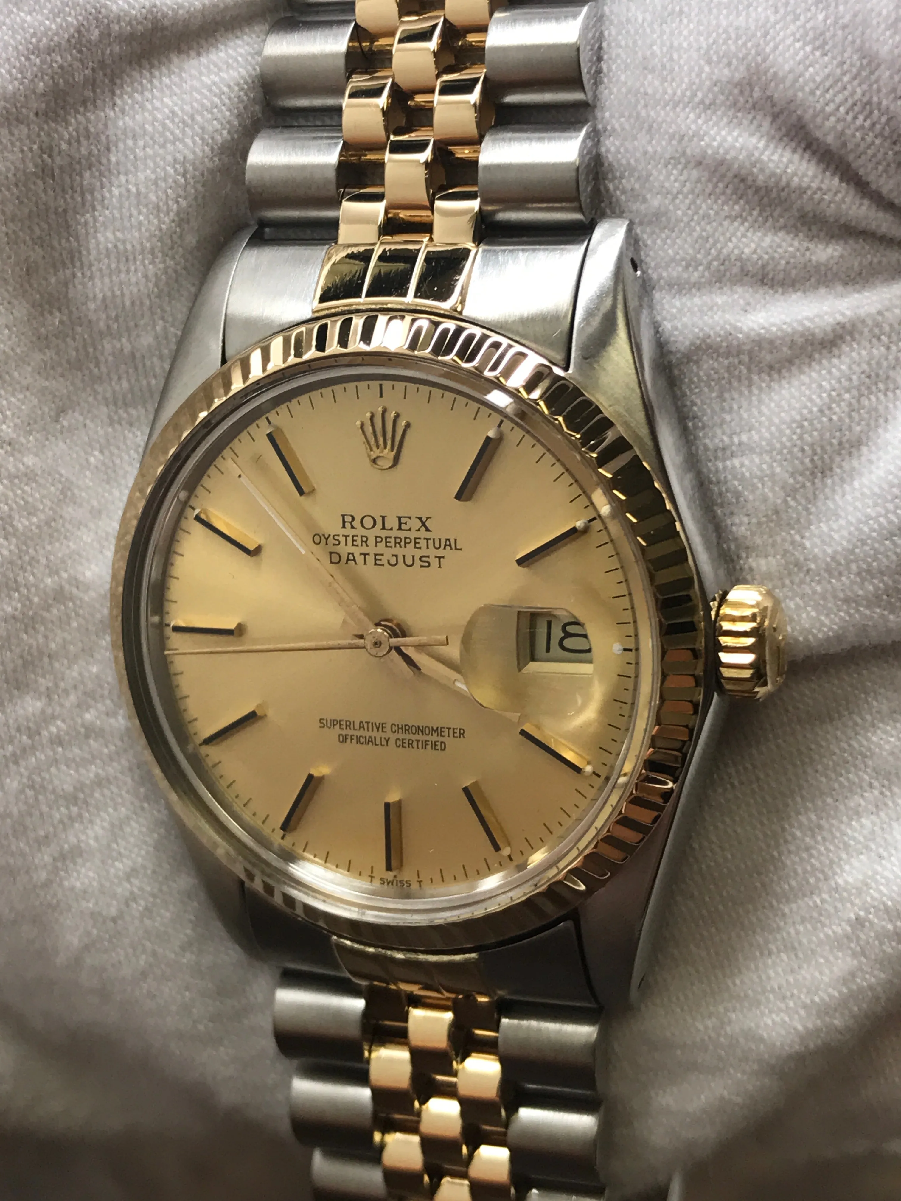 Rolex Datejust 36mm 16013 Champagne Dial Automatic Watch