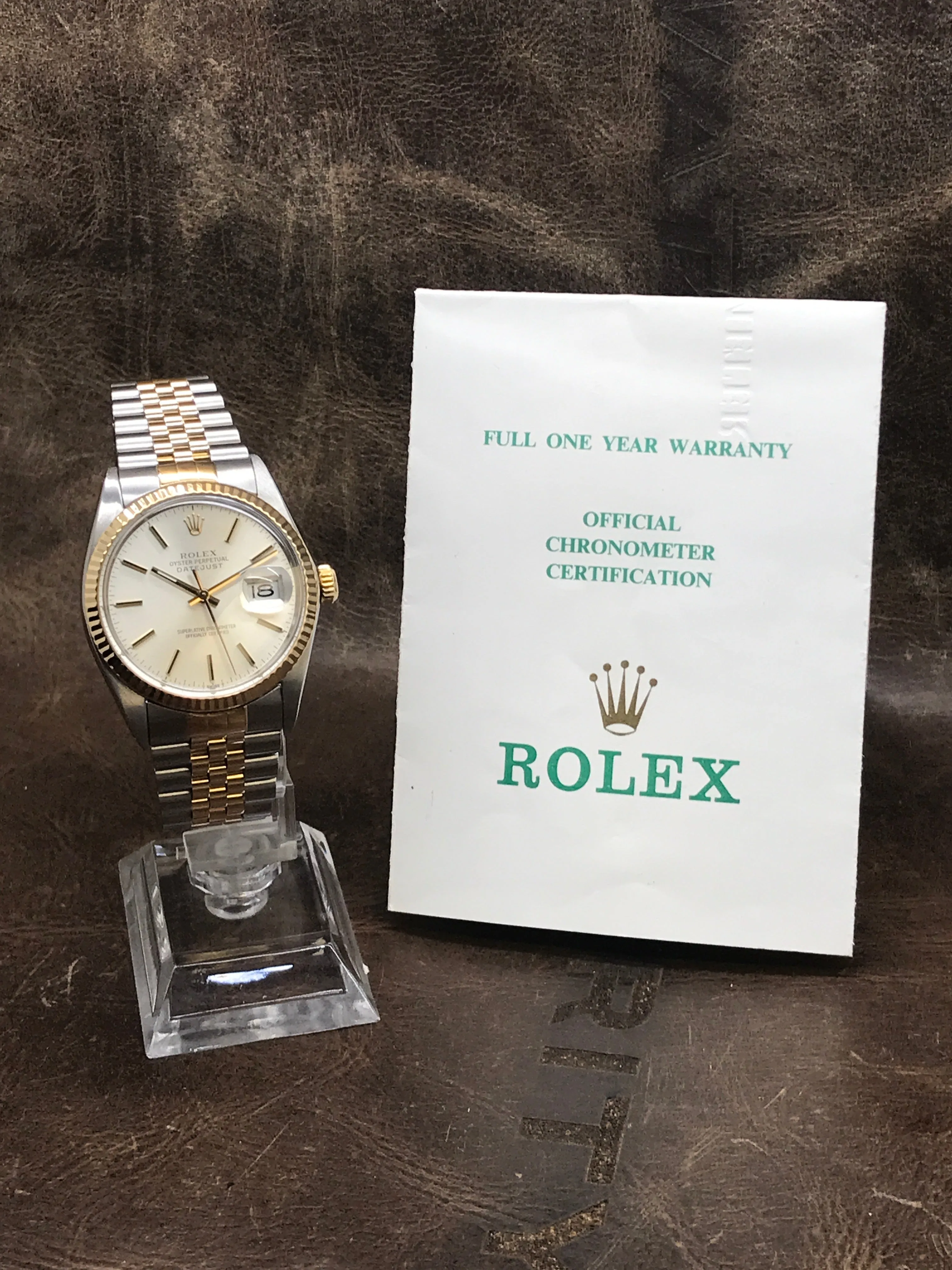 Rolex Datejust 36mm 16013 Silver Dial Automatic Watch