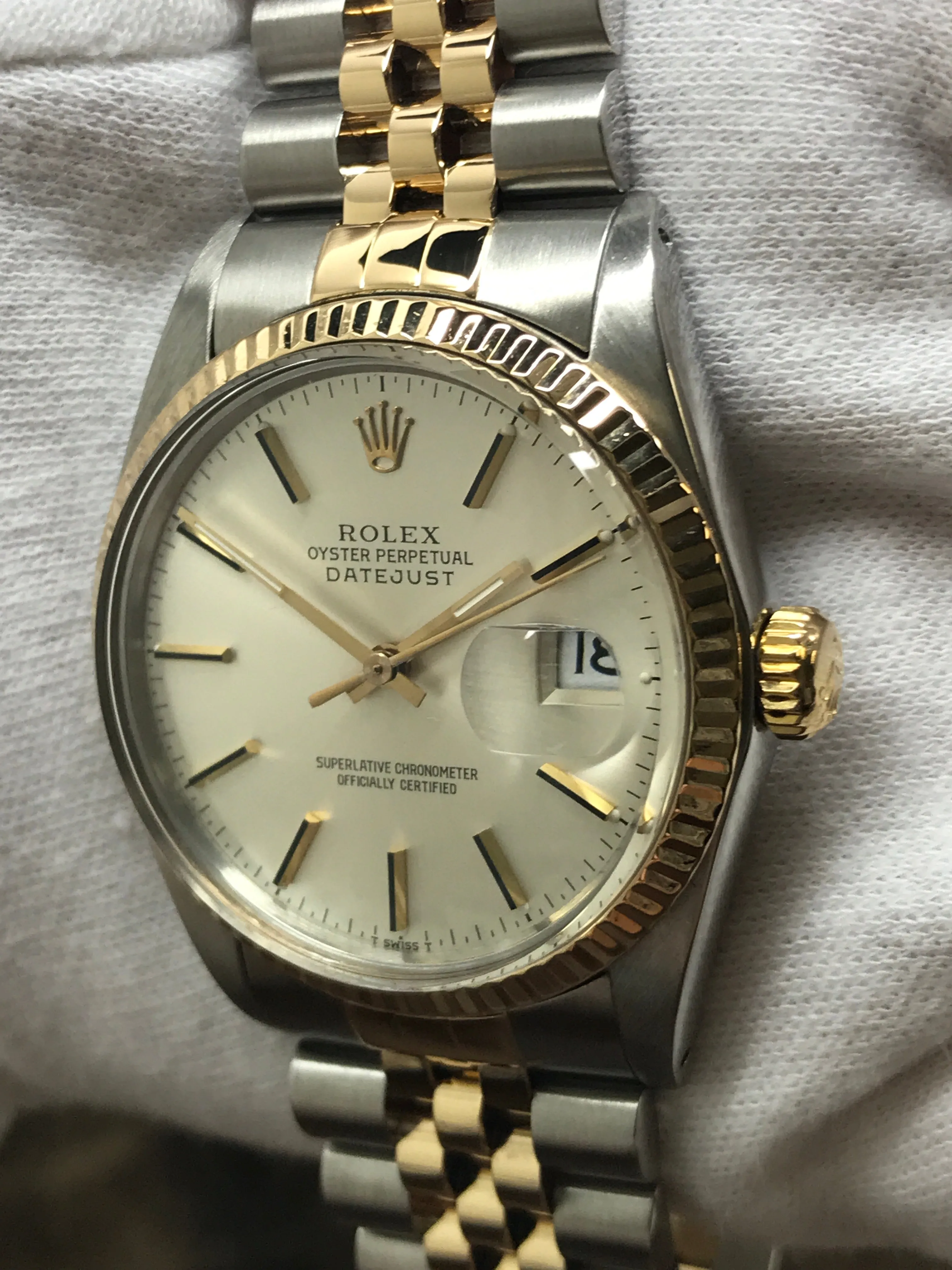 Rolex Datejust 36mm 16013 Silver Dial Automatic Watch