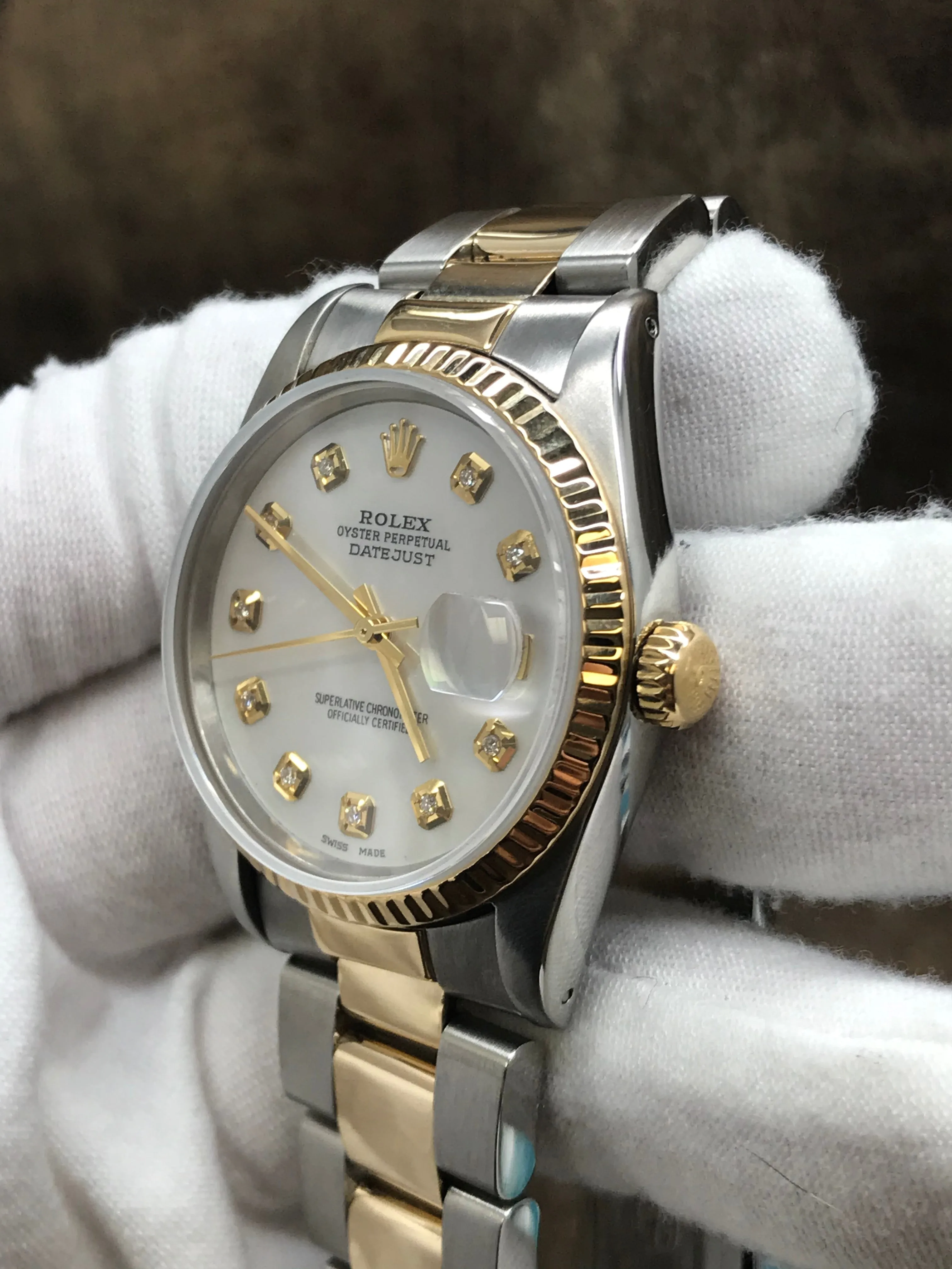 Rolex Datejust 36mm 16233 Custom Mother of Pearl dial Dial Automatic Watch