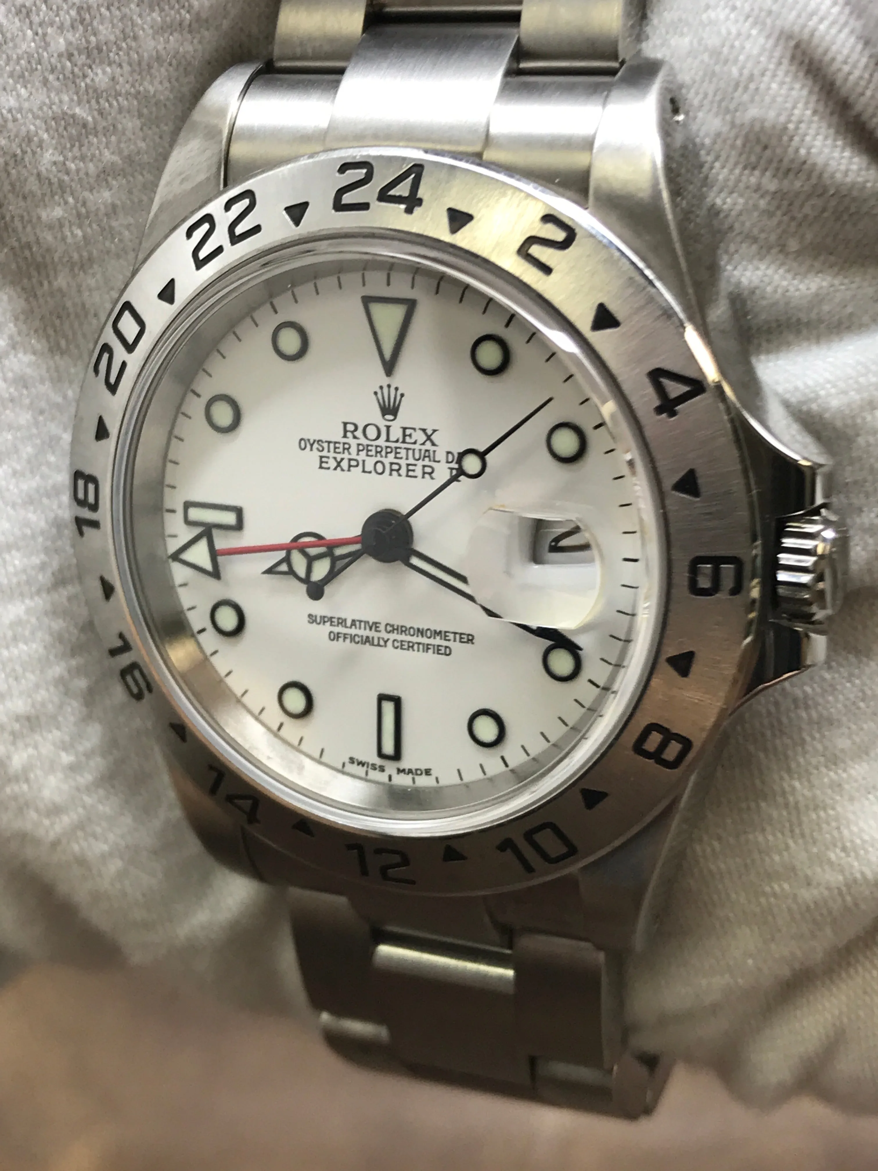 Rolex Explorer II SEL B&P 16570 White Dial Automatic Men's Watch