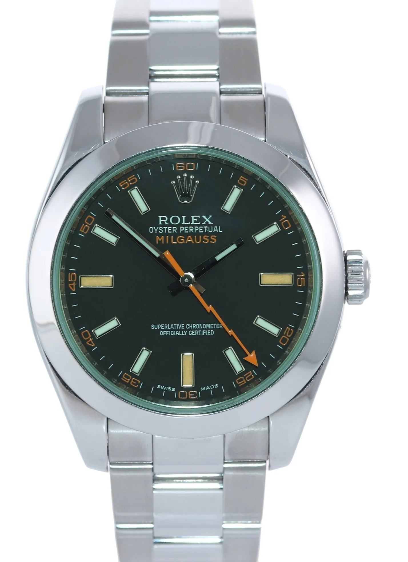 Rolex Milgauss 116400 Steel Green Black Anti-Magnetic Steel 40mm Watch Box