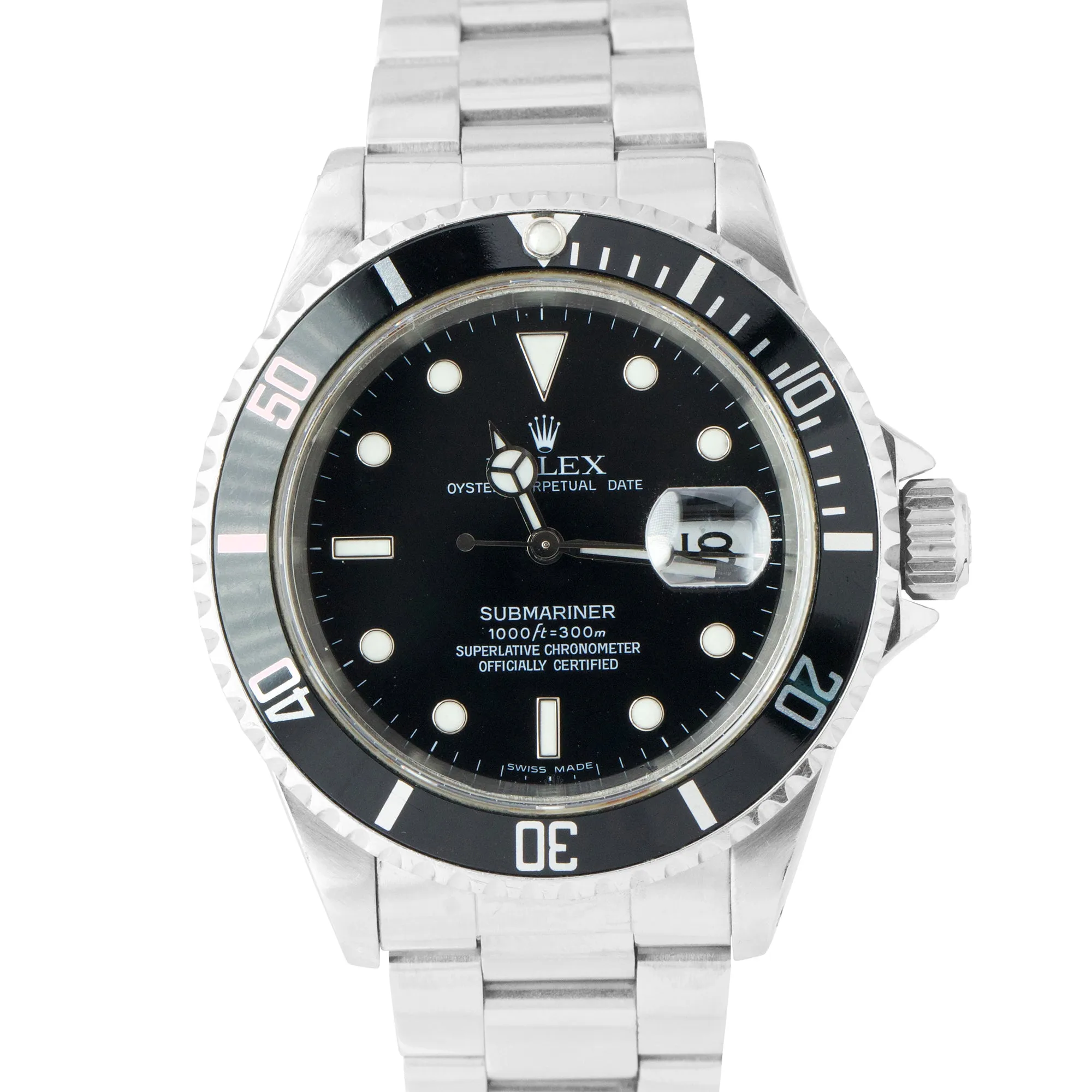Rolex Submariner Date 40mm Black Dial SWISS MADE Stainless Steel Watch 16610