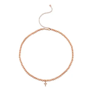 Rose Gold & Diamond Cross Necklace