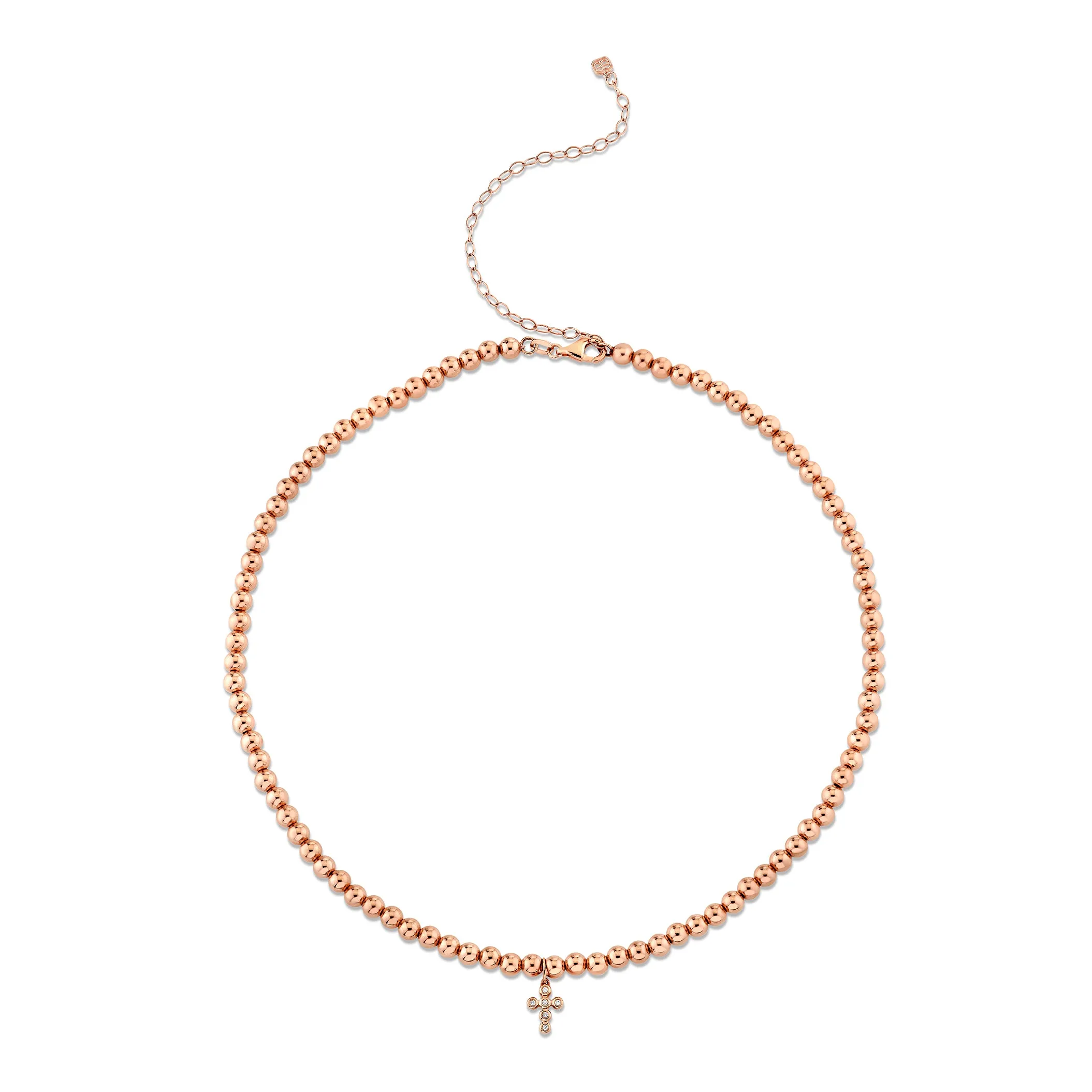 Rose Gold & Diamond Cross Necklace