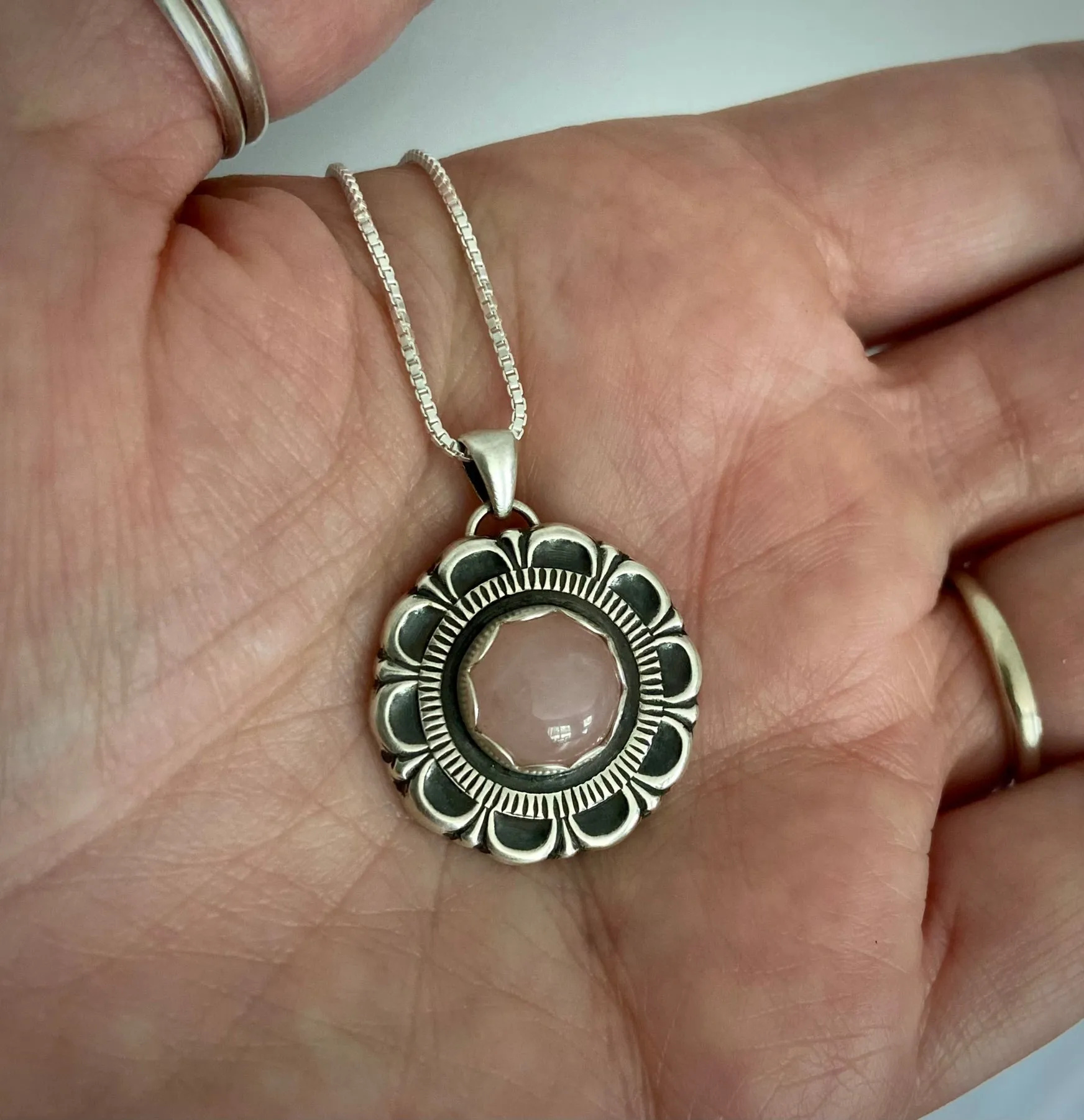 Rose Quartz Bloom Pendant