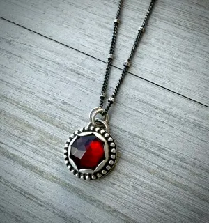 Round Garnet Necklace