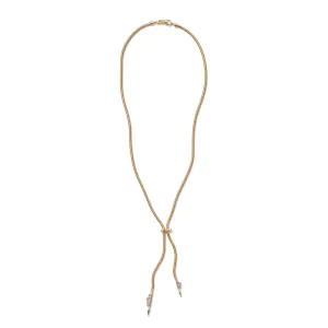 Ruched Bolo Necklace - Diamond with Clasp