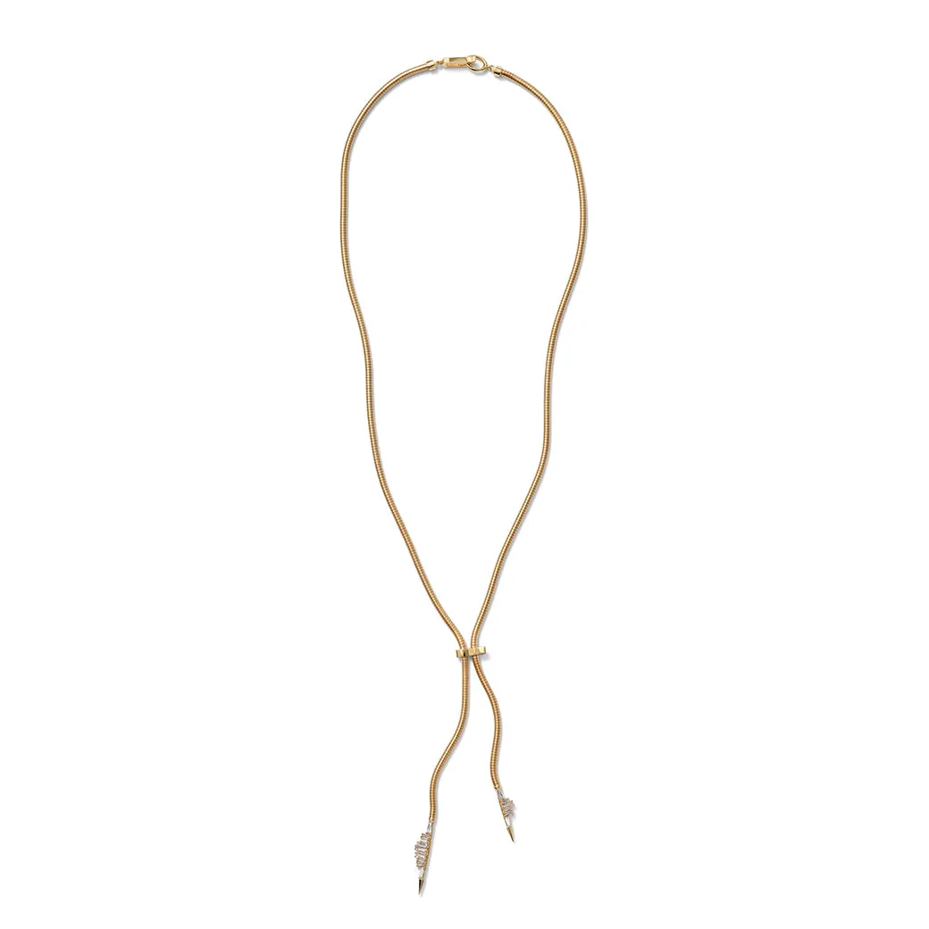 Ruched Bolo Necklace - Diamond with Clasp