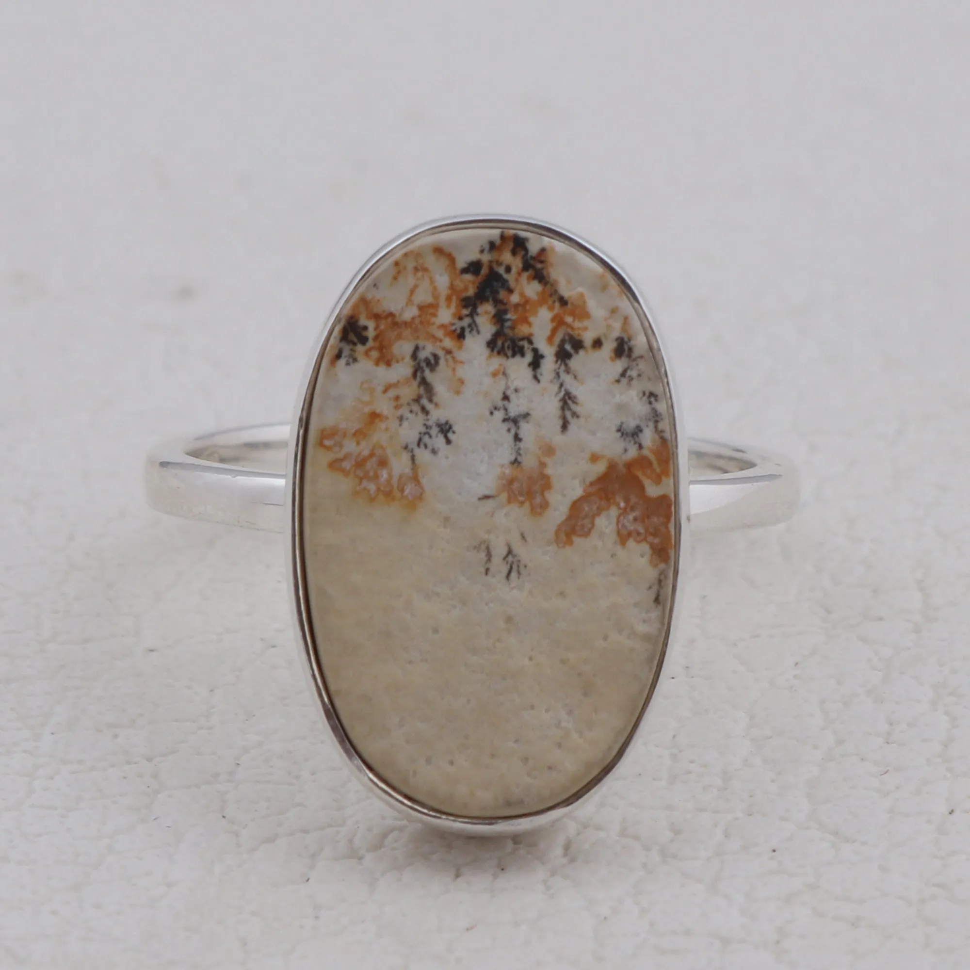 Russian Dendritic Opal Silver Ring