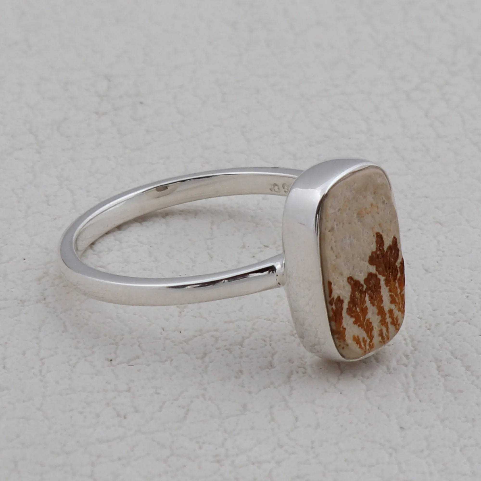 Russian Dendritic Opal Silver Ring