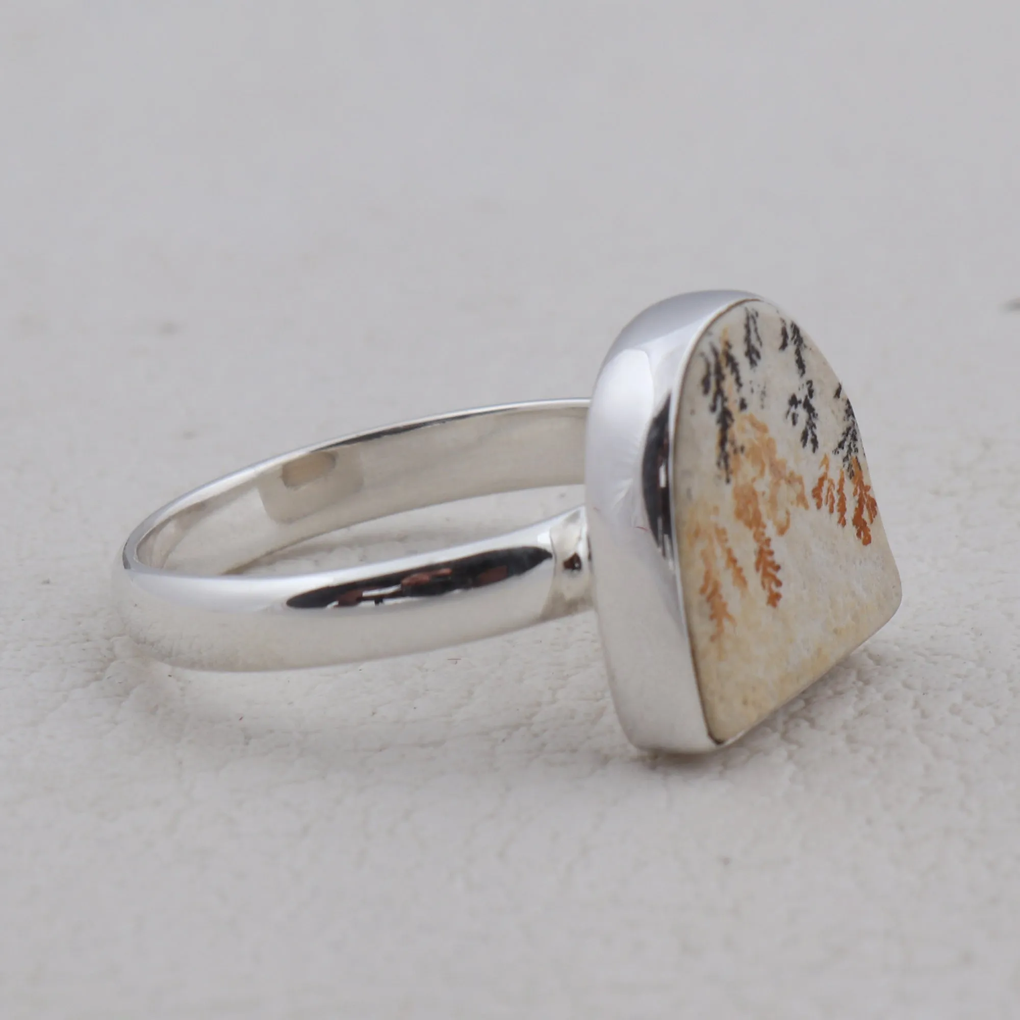 Russian Dendritic Opal Silver Ring
