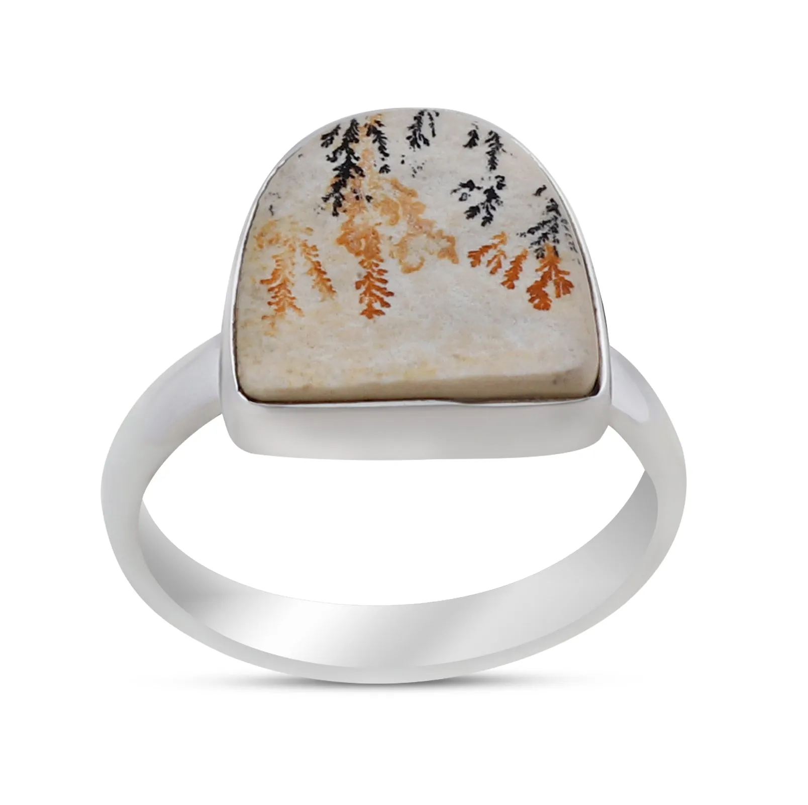 Russian Dendritic Opal Silver Ring