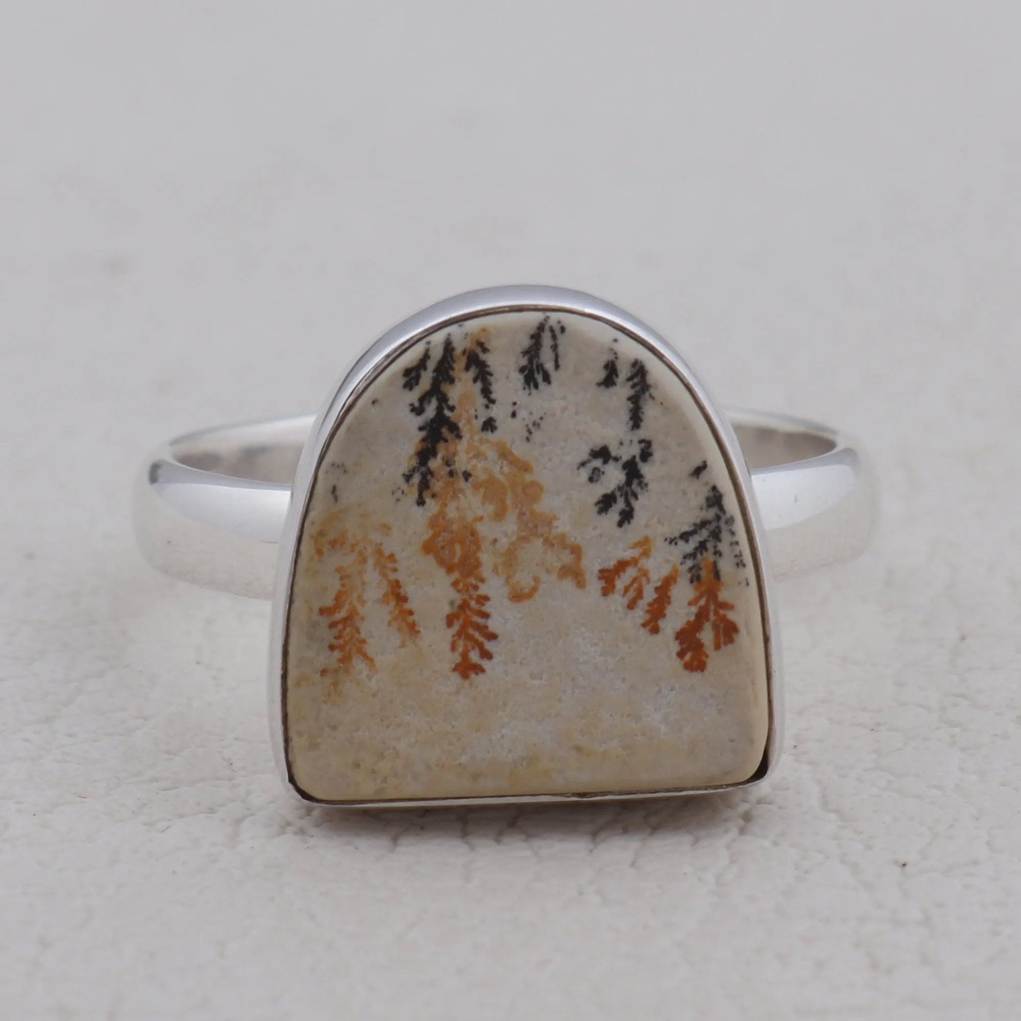 Russian Dendritic Opal Silver Ring