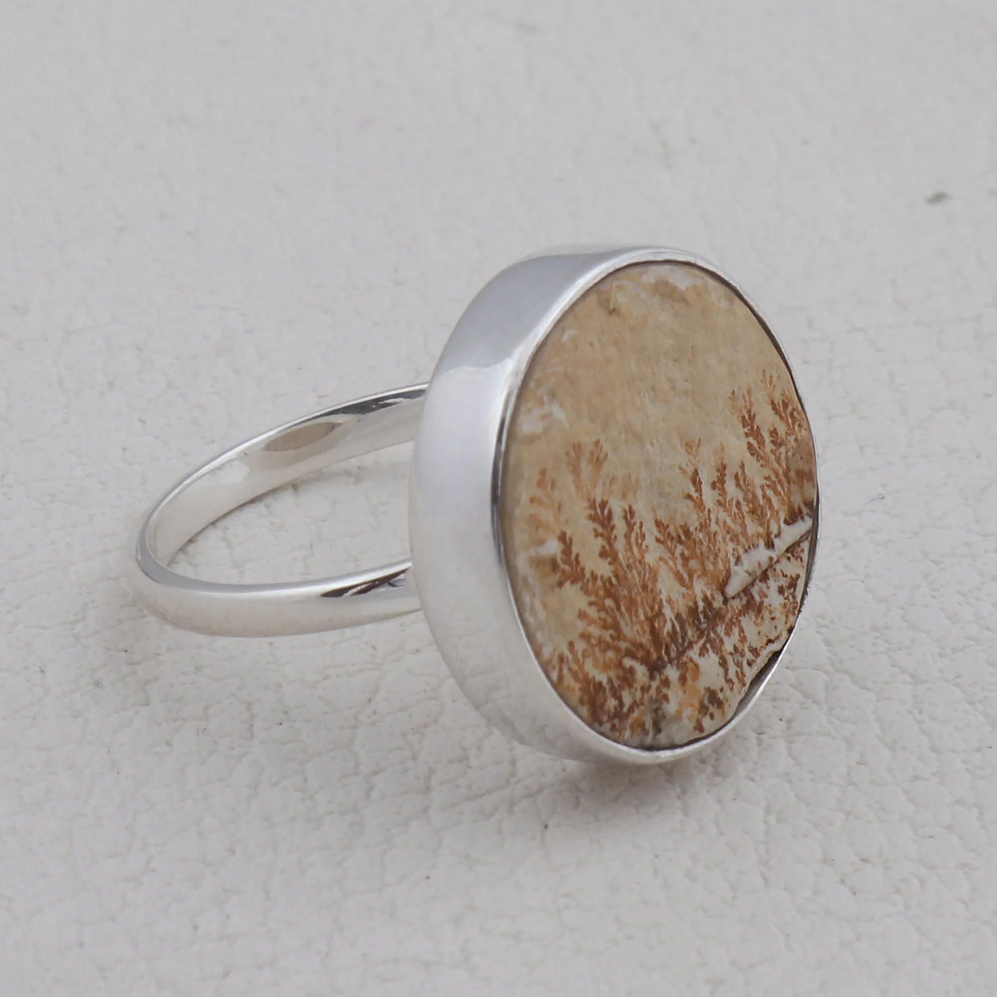 Russian Dendritic Opal Silver Ring