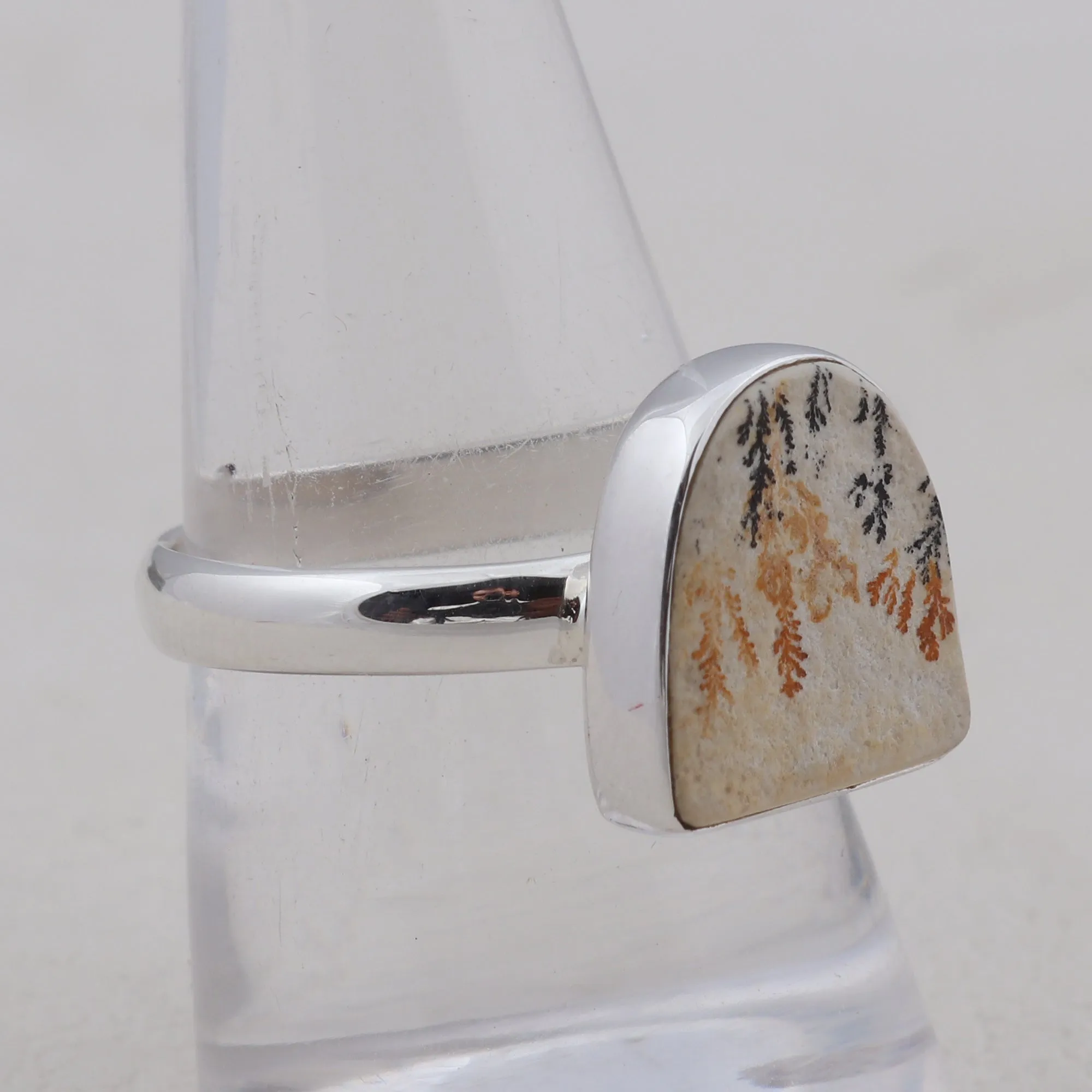 Russian Dendritic Opal Silver Ring