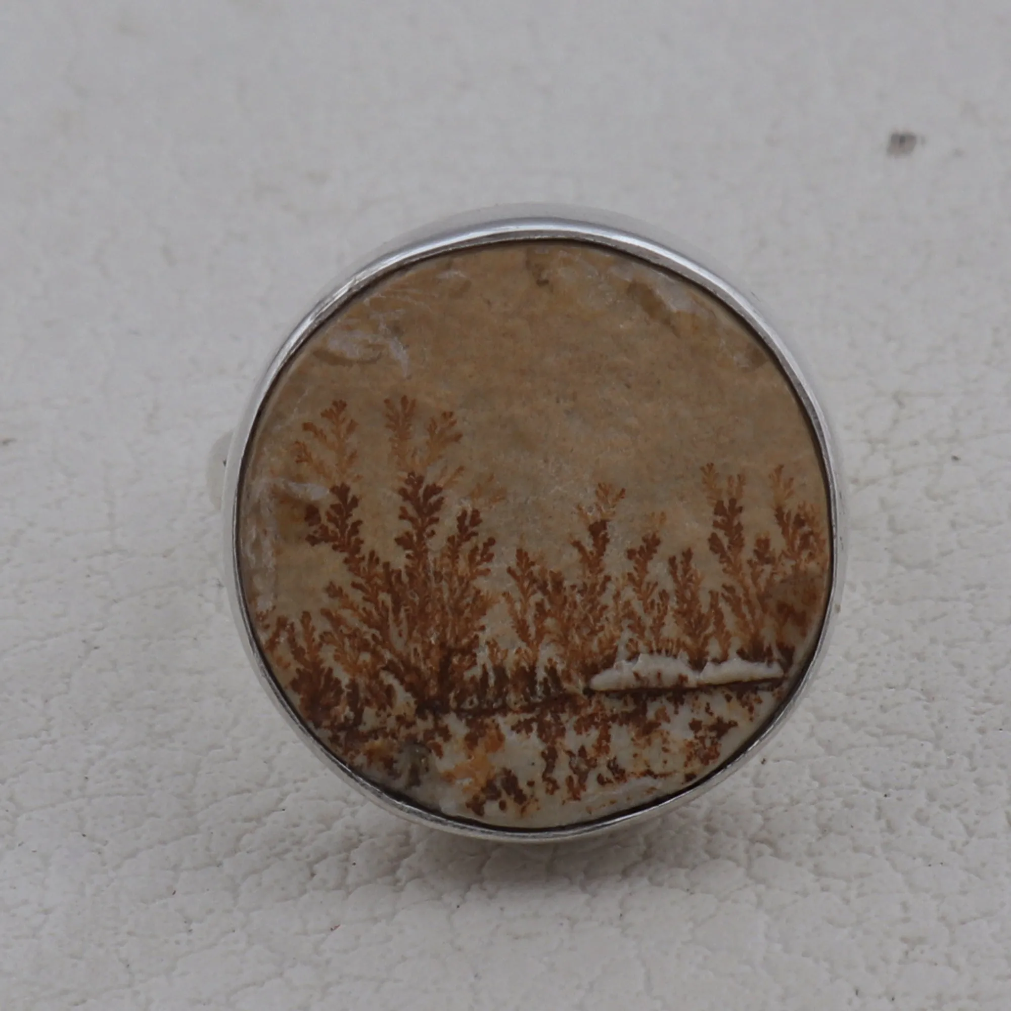 Russian Dendritic Opal Silver Ring