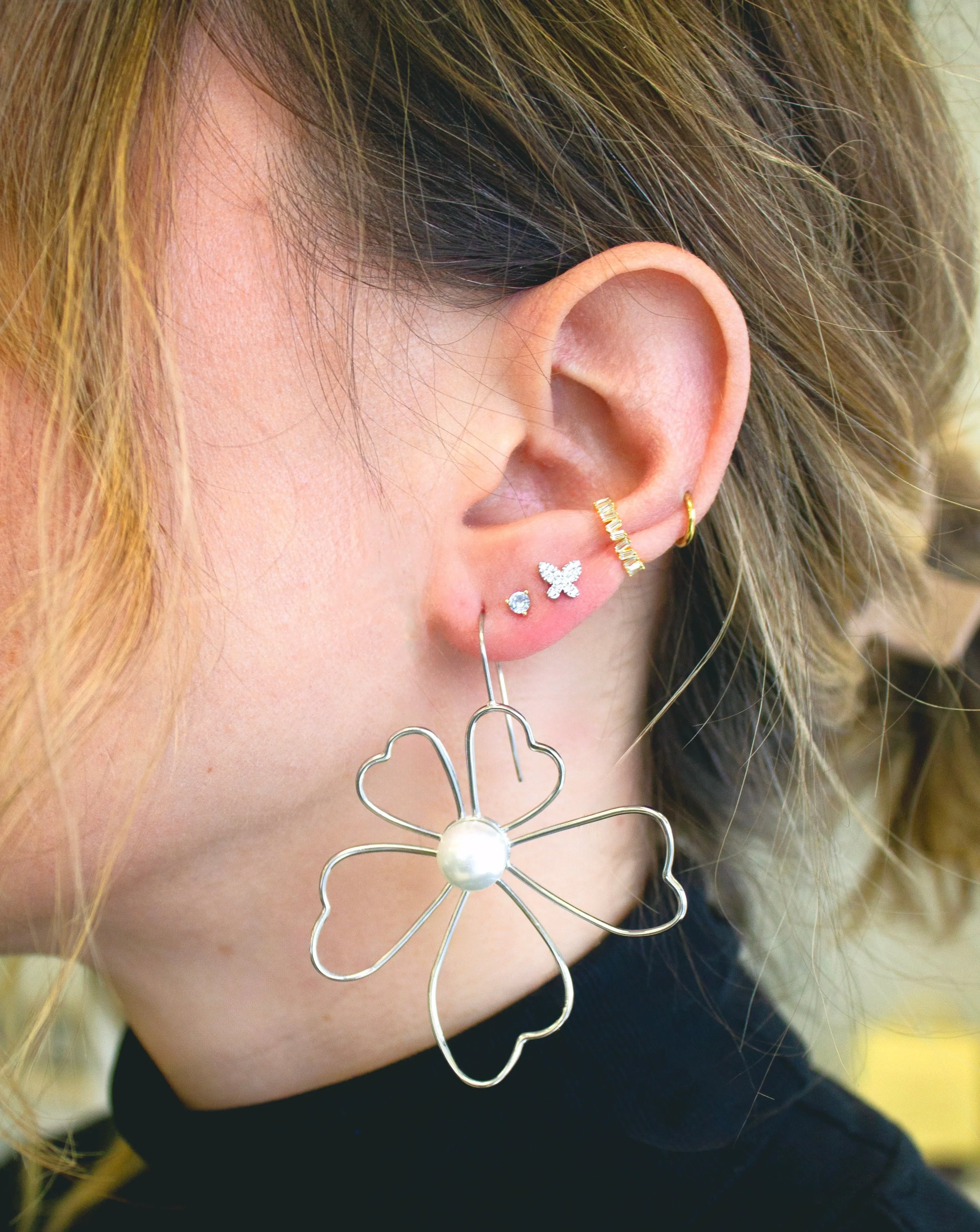 Ruth Statement Earrings - Silver
