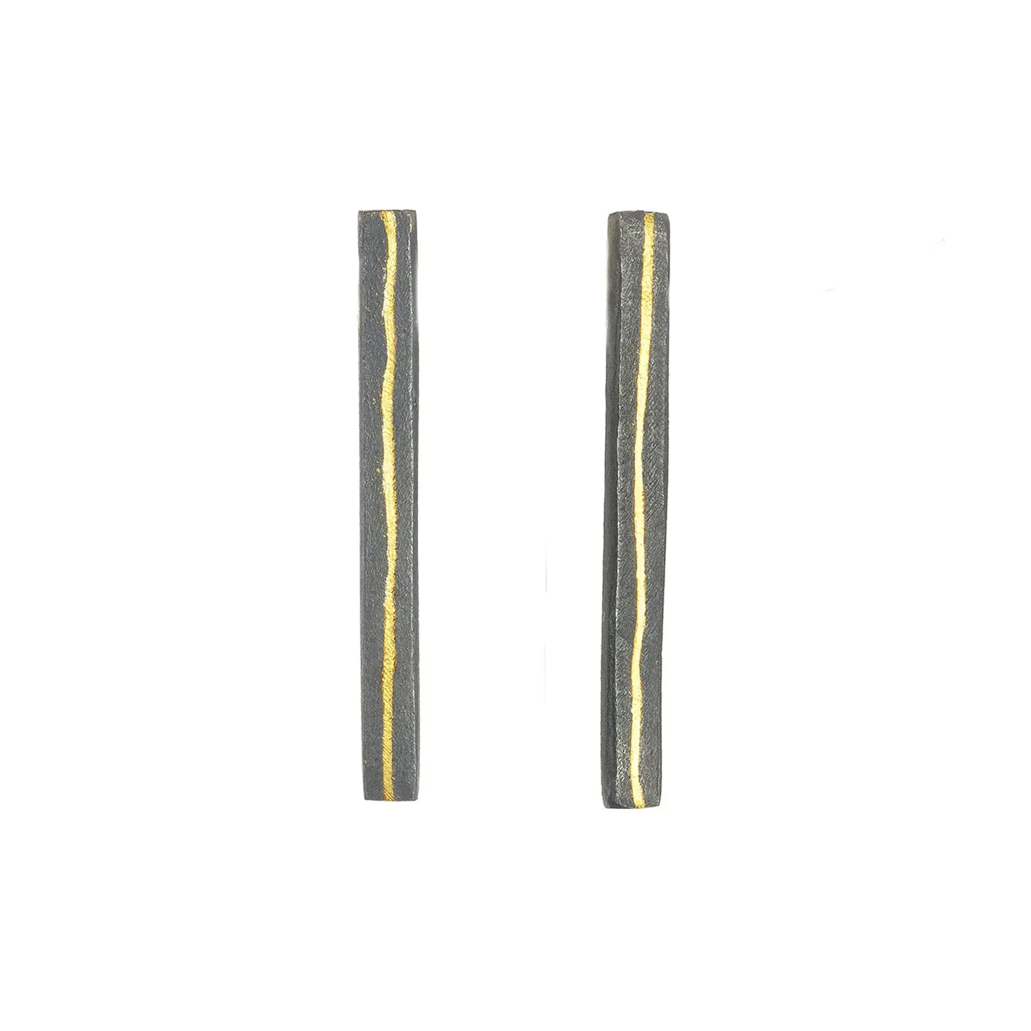 SALE! Large Inlay Bar Stud Earrings in Black by Shaesby