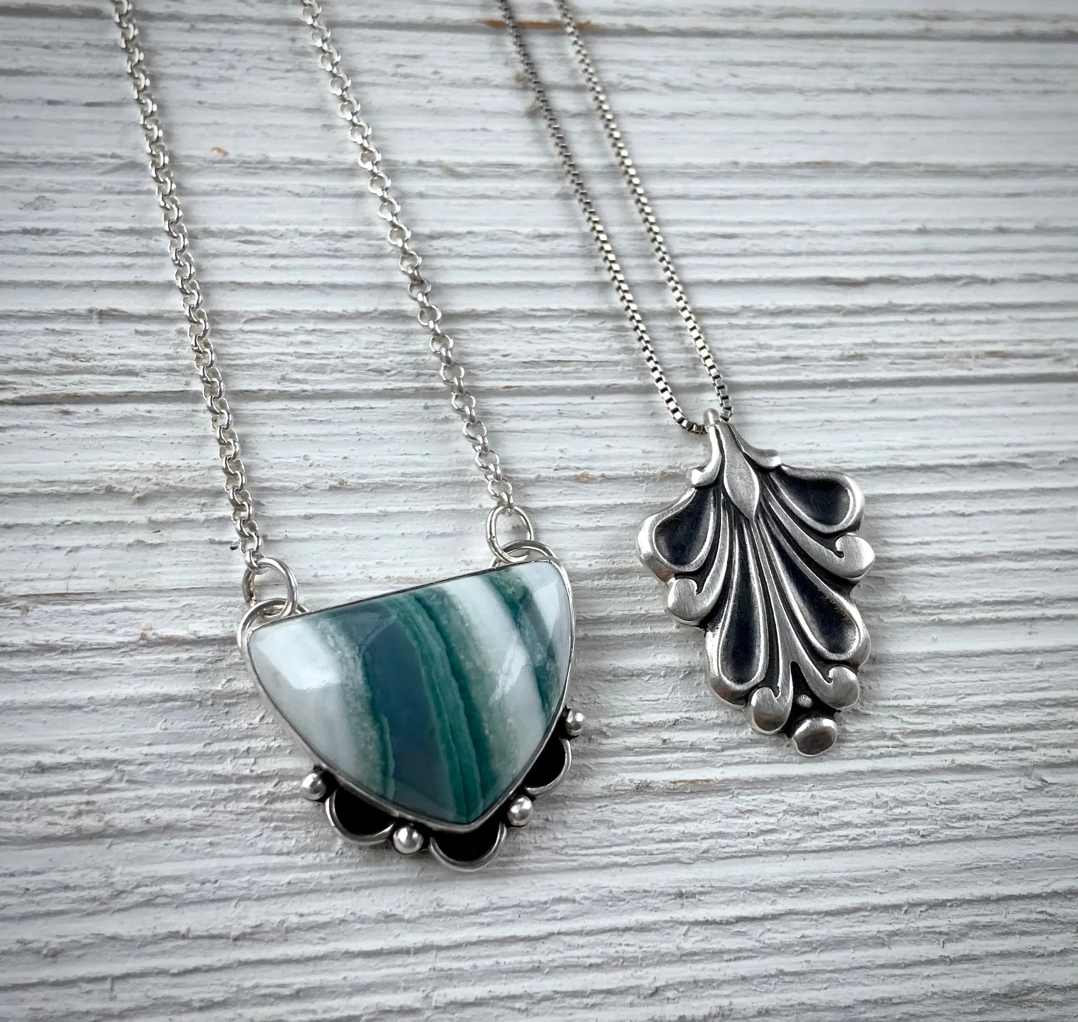 Saturn Chalcedony Necklace