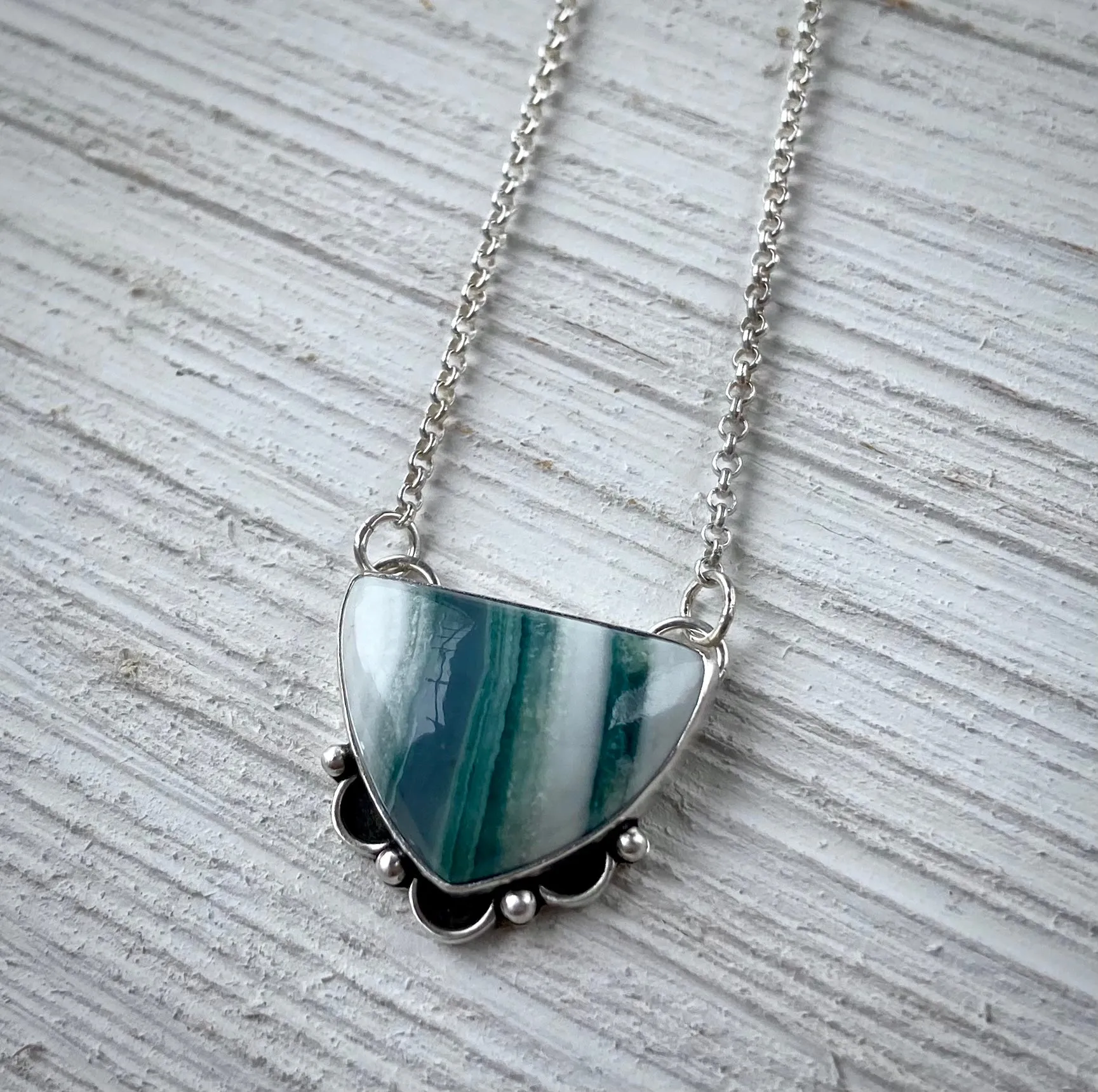Saturn Chalcedony Necklace