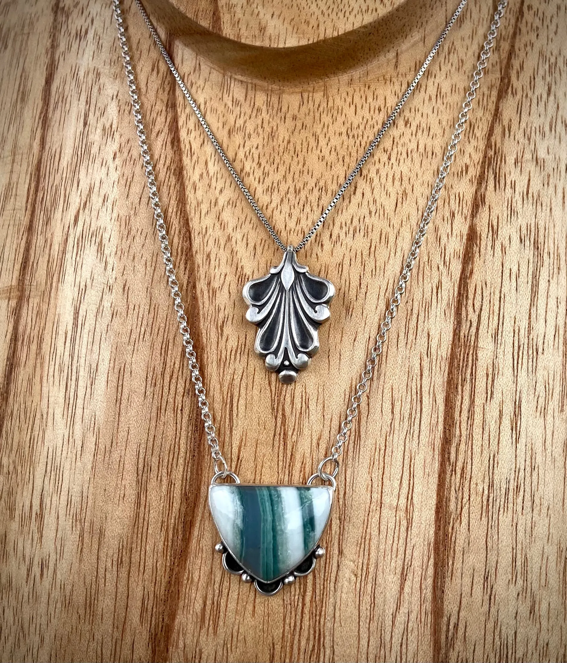 Saturn Chalcedony Necklace